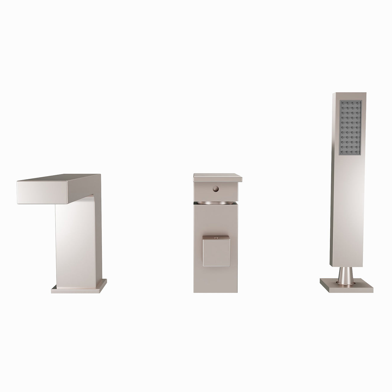 Roman Deck Mount Tub Faucet with Handshower - Brushed Nickel | Alternative Image 01 | finish:Brushed Nickel