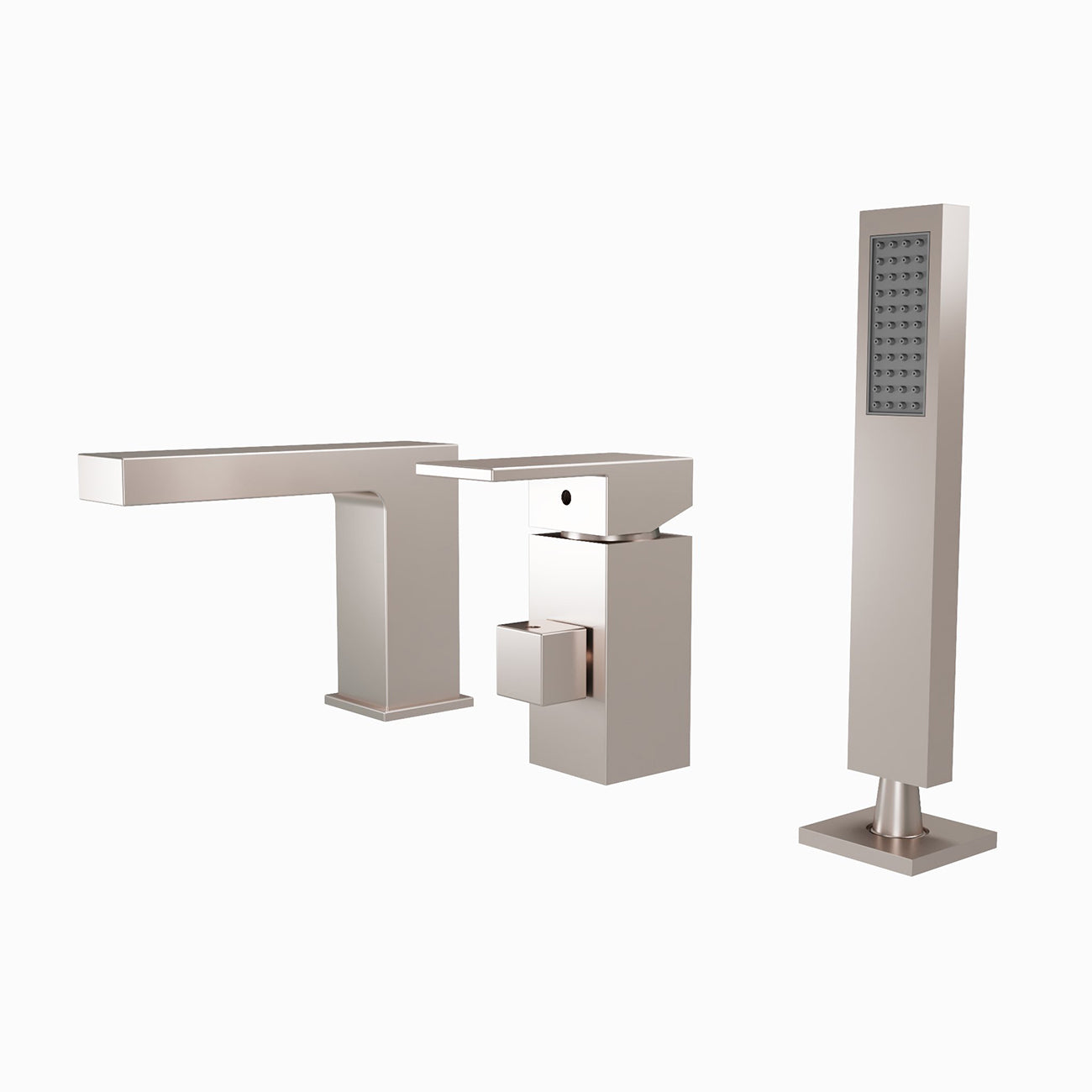 Roman Deck Mount Tub Faucet with Handshower - Brushed Nickel | Alternative Image 02 | finish:Brushed Nickel