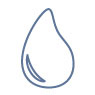 Blue droplet icon on a white background