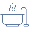 Illustration of a bathtub with a faucet