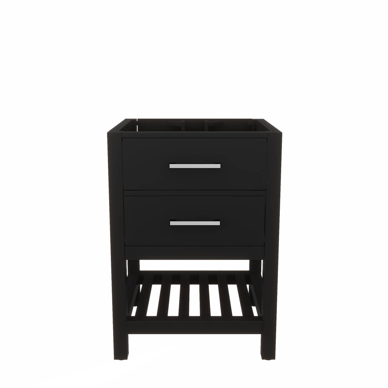 Holden 24 Inch Birch and Oak Console Vanity-Black-No Top | Alternative Image 01 | countertop finish:No Top | sink installation type:No Sink | faucet centers:None