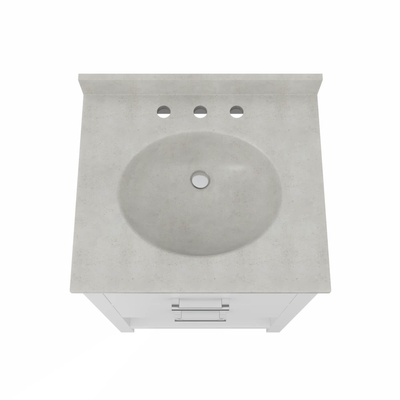Holden 24 Inch Birch and Oak Console Vanity-White-White Birch Solid Surface / Integral Oval Sink | Alternative Image 05 | countertop finish:White Birch | sink installation type:Oval Integral | faucet centers:Variable