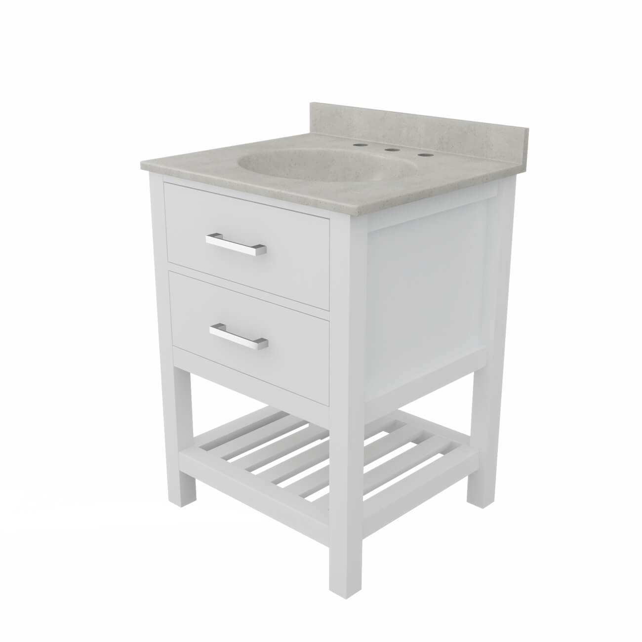 Holden 24 Inch Birch and Oak Console Vanity-White-White Birch Solid Surface / Integral Oval Sink | Alternative Image 06 | countertop finish:White Birch | sink installation type:Oval Integral | faucet centers:Variable