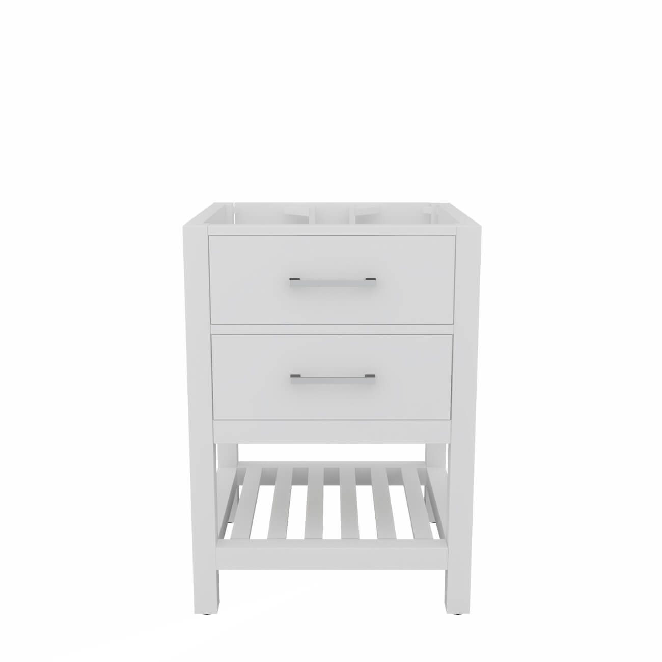 Holden 24 Inch Birch and Oak Console Vanity-White-No Top | Alternative Image 01 | countertop finish:No Top | sink installation type:None | faucet centers:None