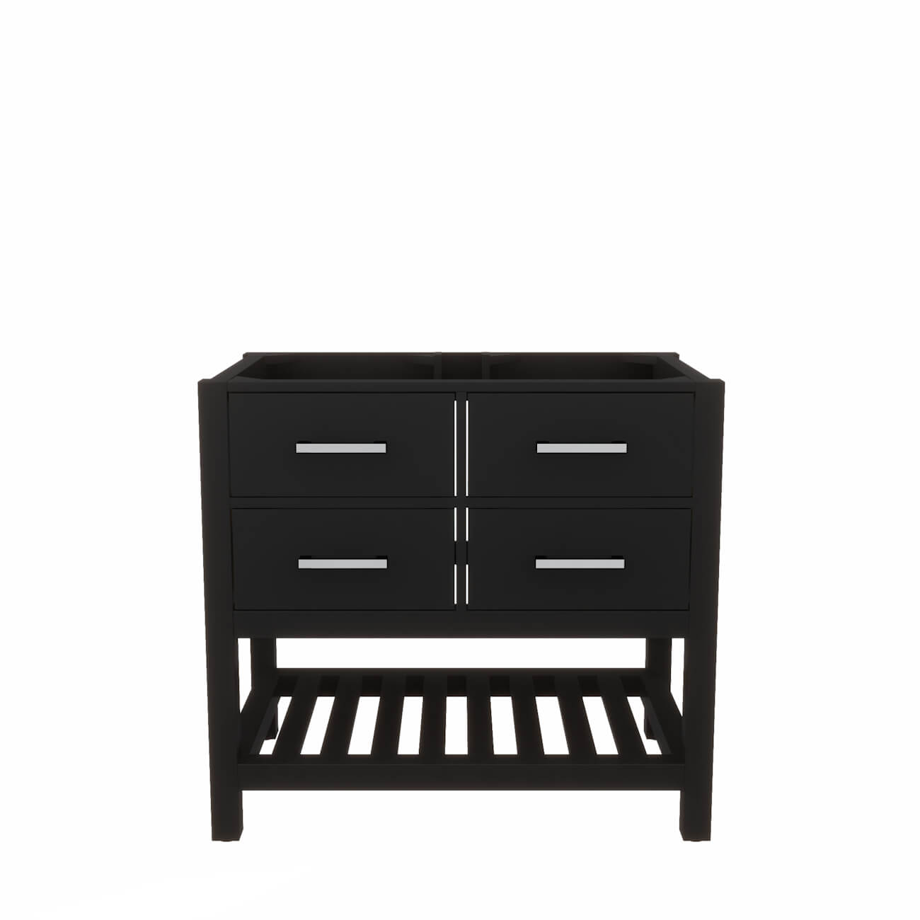 Holden 36 Inch Birch and Oak Console Vanity-Black-No Top | Alternative Image 01 | countertop finish:No Top | sink installation type:None | faucet centers:None