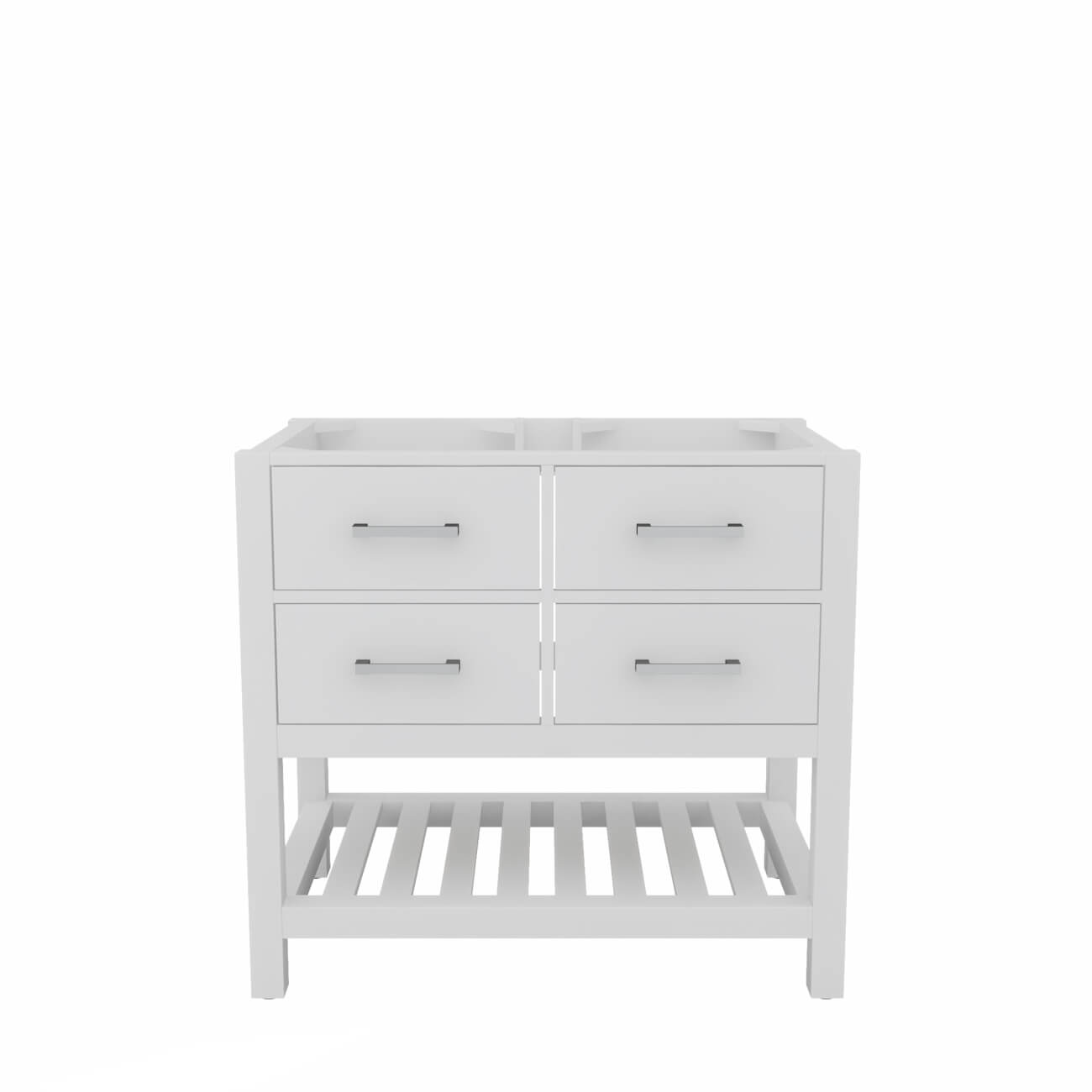 Holden 36 Inch Birch and Oak Console Vanity-White-No Top | Alternative Image 01 | countertop finish:No Top | sink installation type:None | faucet centers:None