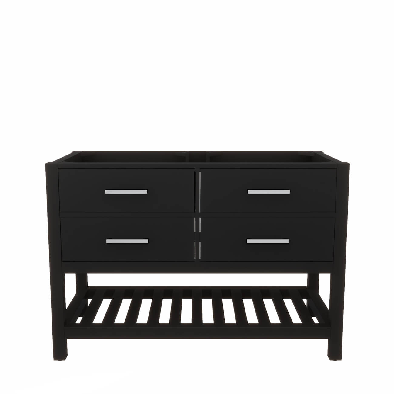 Holden 48 Inch Birch and Oak Console Vanity-Black-No Top | Alternative Image 01 | countertop finish:No Top | sink installation type:None | faucet centers:None