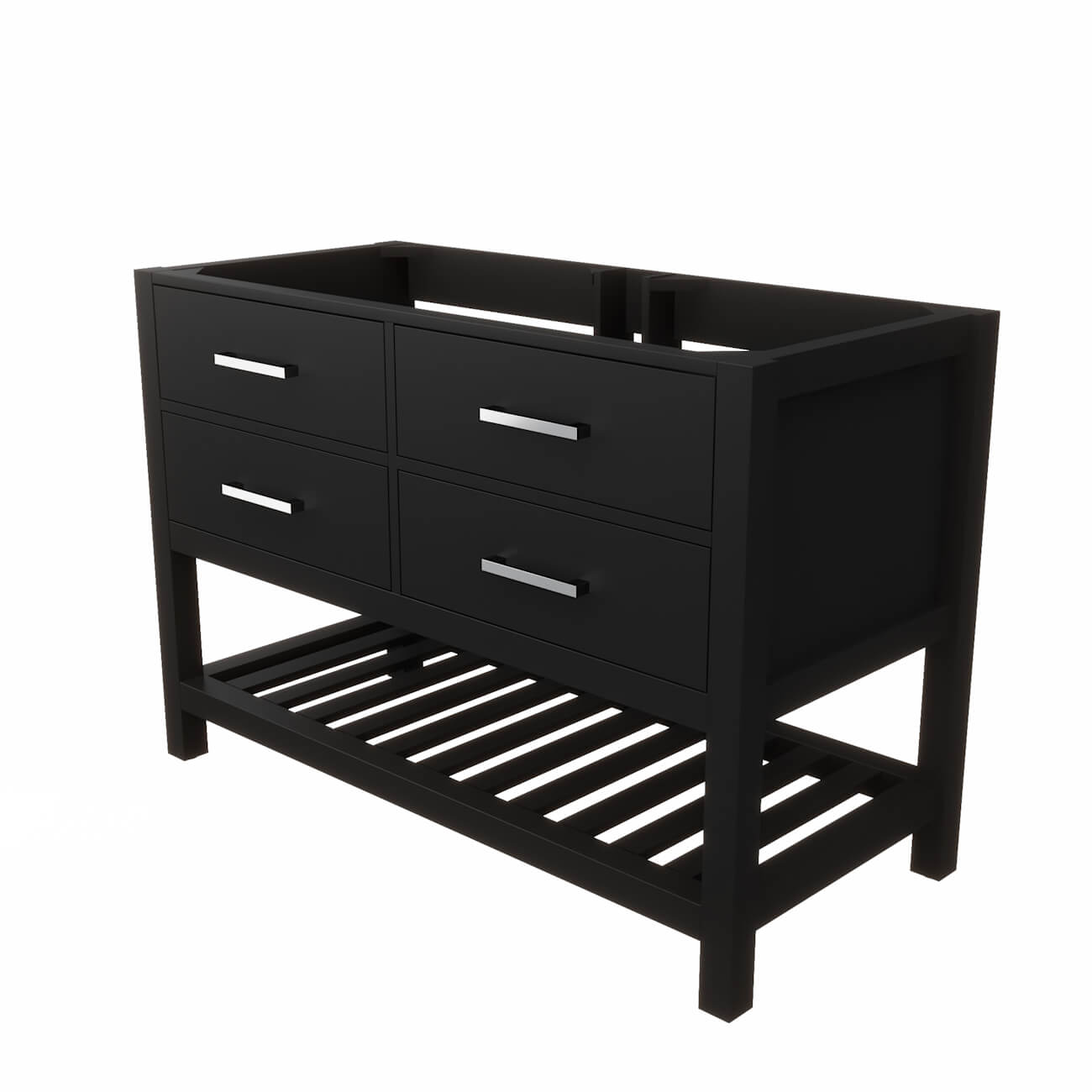 Holden 48 Inch Birch and Oak Console Vanity-Black-No Top | Alternative Image 05 | countertop finish:No Top | sink installation type:None | faucet centers:None