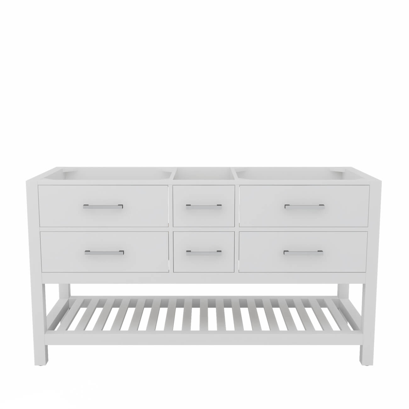 Holden 60 Inch Birch and Oak Console Vanity | Alternative Image 01 | countertop finish:No Top | sink installation type:None | faucet centers:None