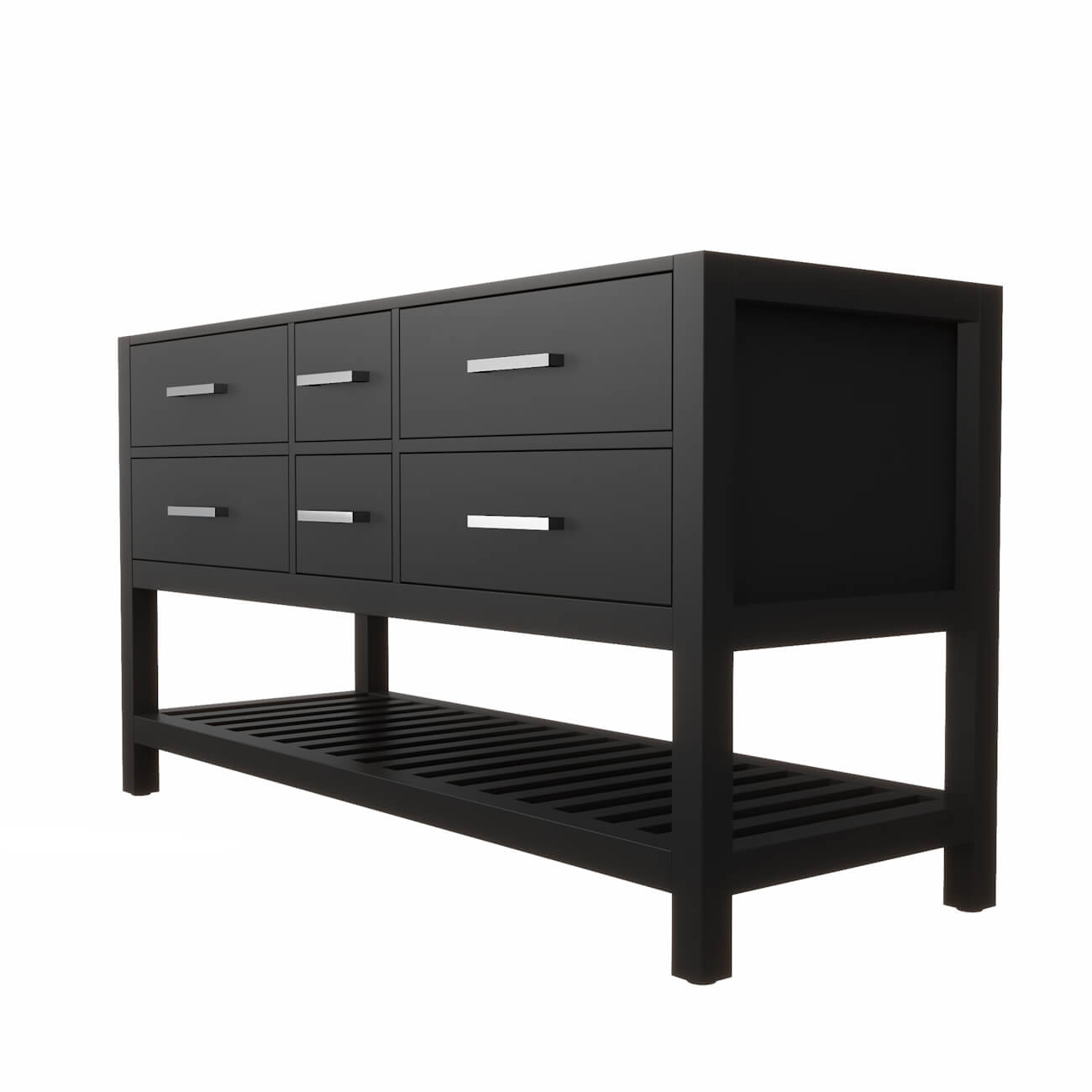 Holden 60 Inch Birch and Oak Console Vanity | Alternative Image 03 | countertop finish:No Top | sink installation type:None | faucet centers:None