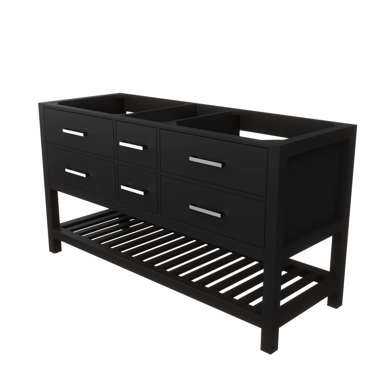 Holden 60 Inch Birch and Oak Console Vanity | Alternative Image 05 | countertop finish:No Top | sink installation type:None | faucet centers:None