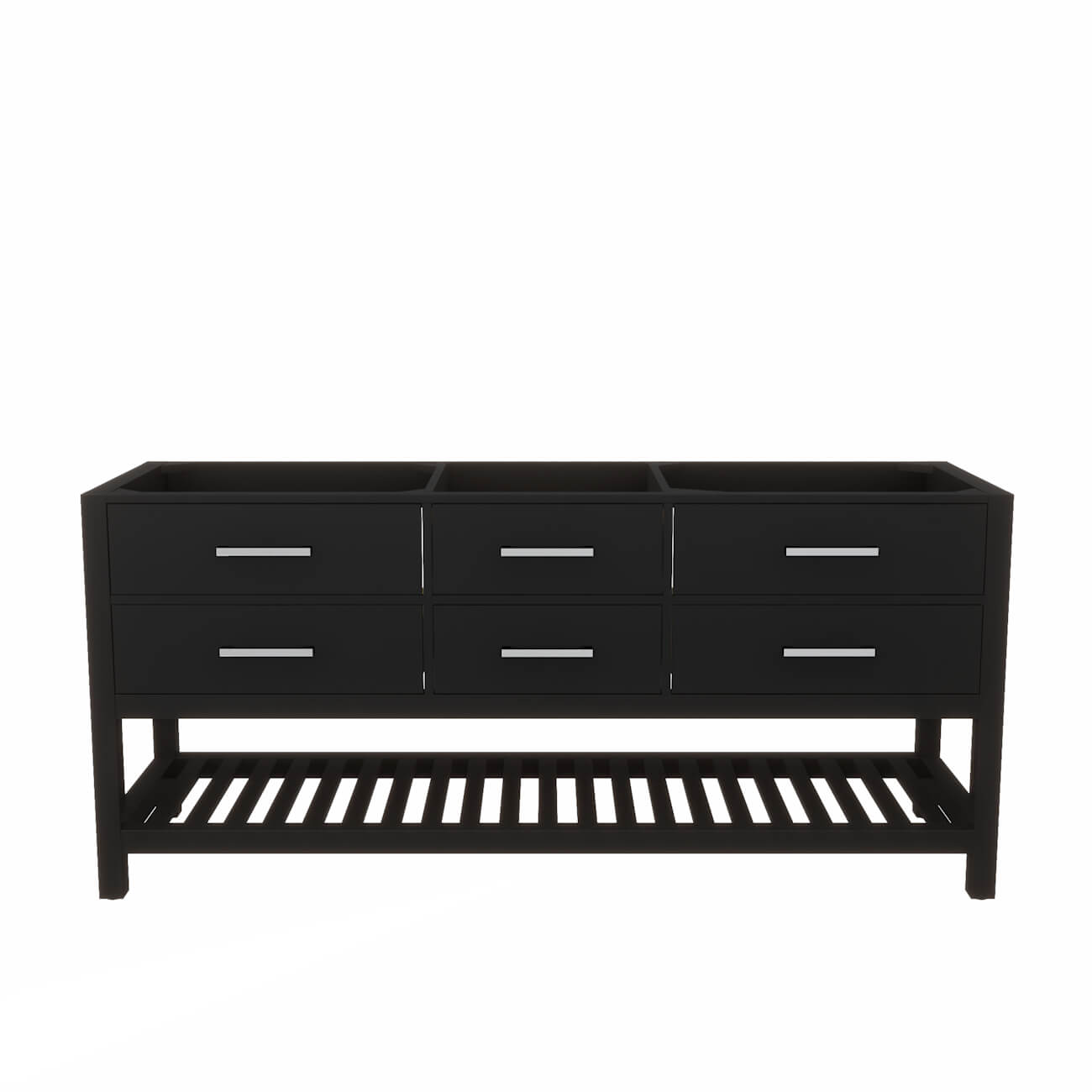 Holden 72 Inch Birch and Oak Console Vanity-Black-No Top | Alternative Image 01 | countertop finish:No Top | sink installation type:None | faucet centers:None
