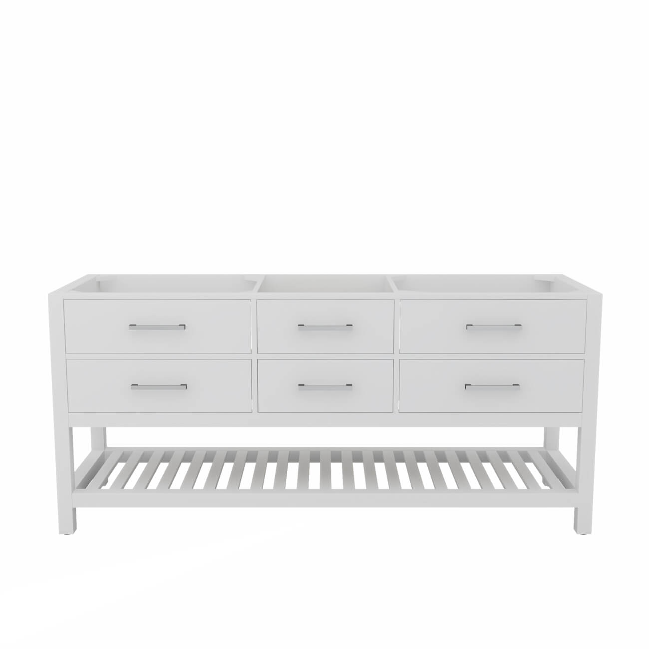 Holden 72 Inch Birch and Oak Console Vanity-White-No Top | Alternative Image 01 | countertop finish:No Top | sink installation type:None | faucet centers:None