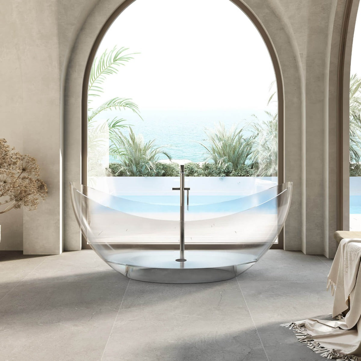 KAI 71 INCH TRANSPARENT RESIN FREESTANDING TUB-Clear | Alternative Image 01 | finish:Clear