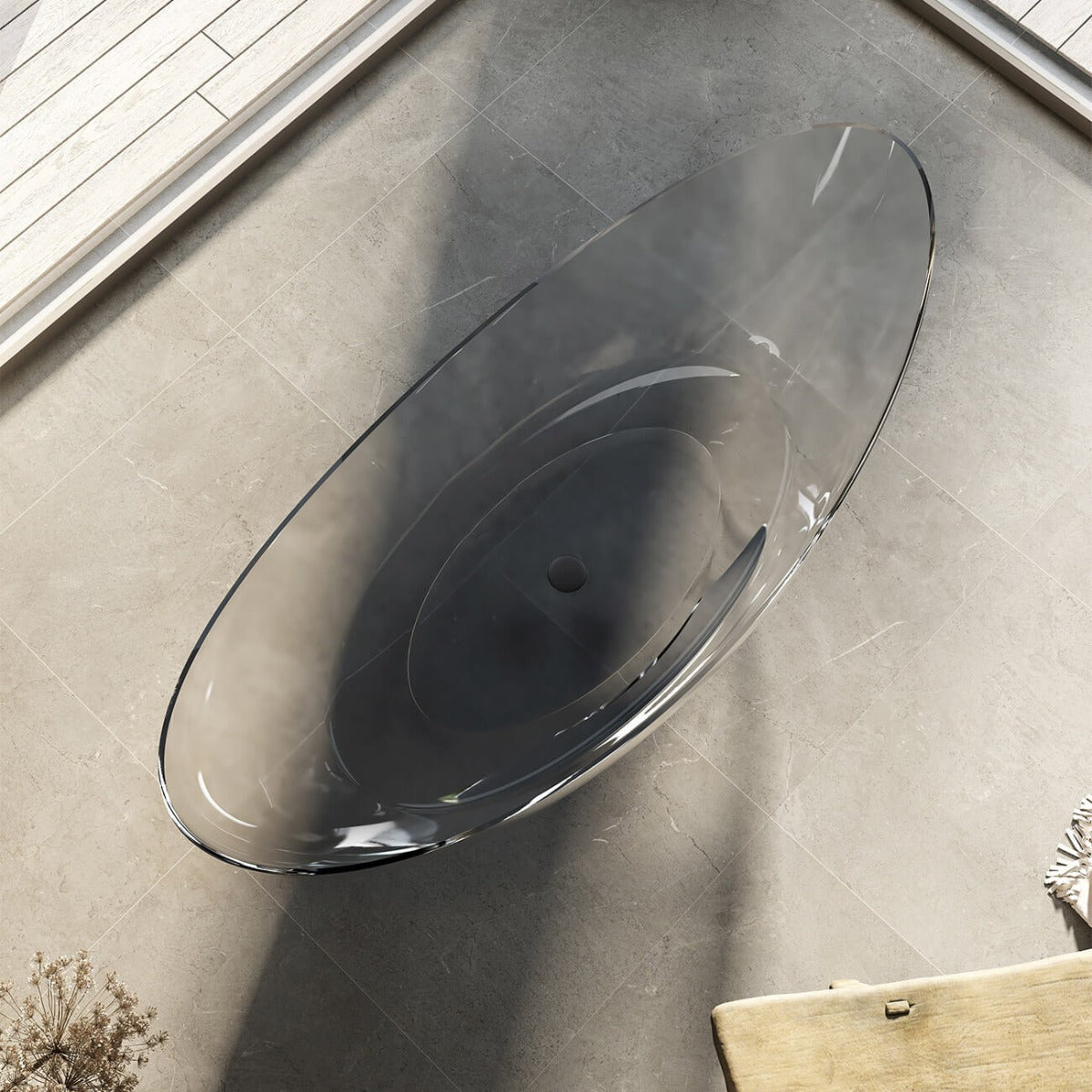 KAI 71 INCH TRANSPARENT RESIN FREESTANDING TUB-Blue | Alternative Image 09 | finish:Blue
