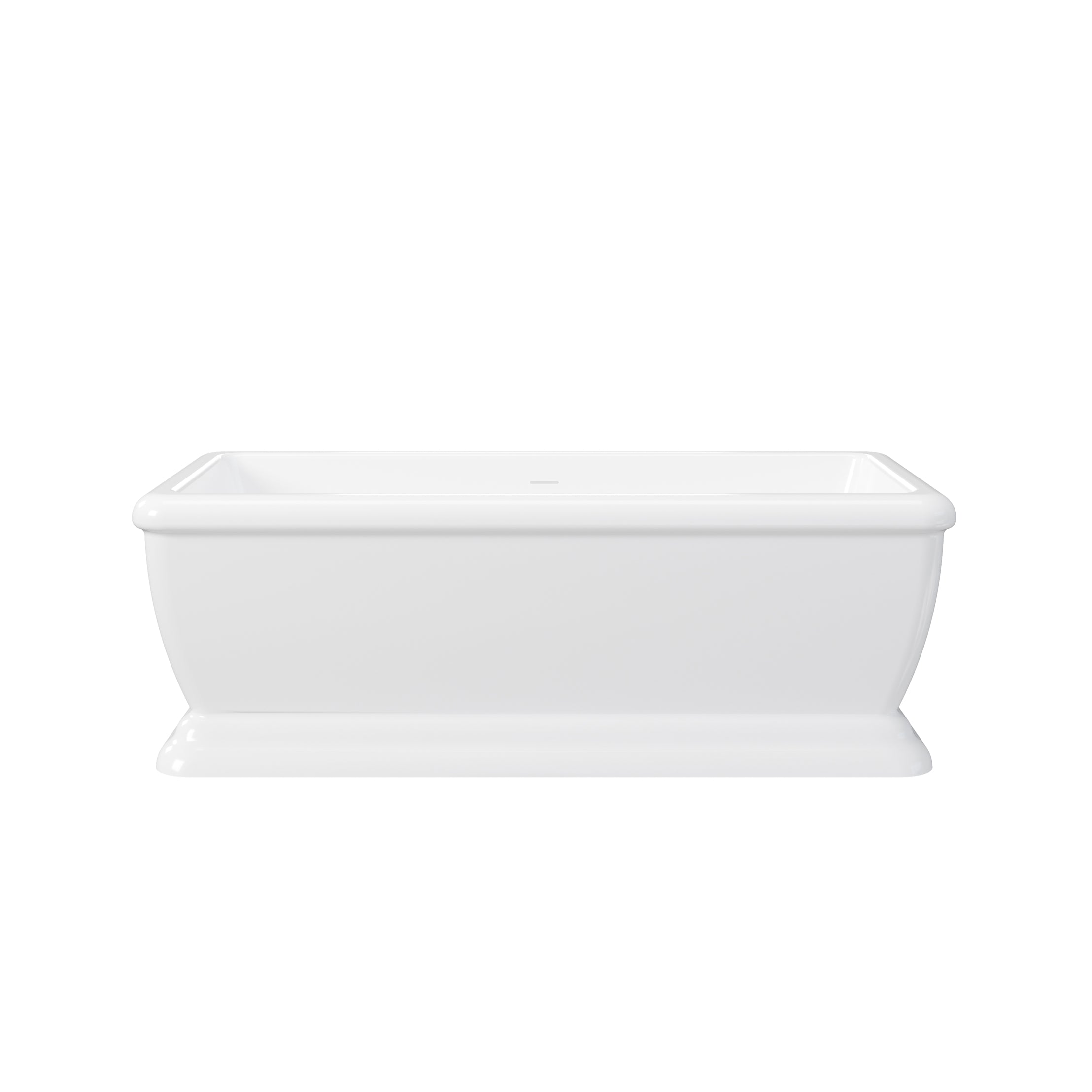 Evora 68 Inch Double Ended Pedestal Freestanding Bathtub | Alternative Image 04 | drain finish:Polished Nickel