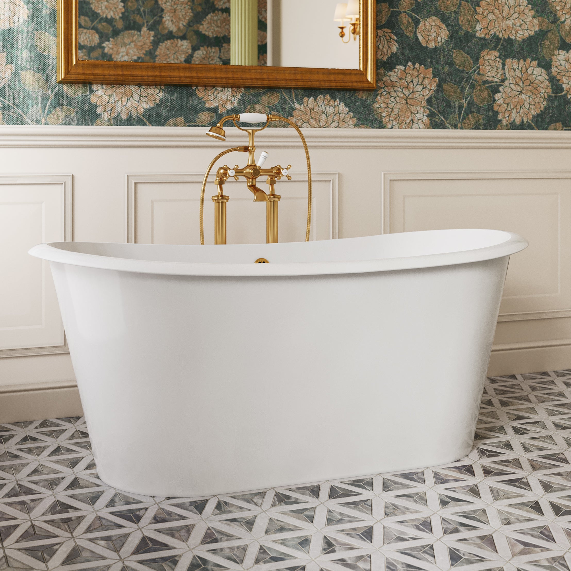 67-Inch Cast Iron Double Ended Skirted Bathtub | MAIDSTONE|DXV