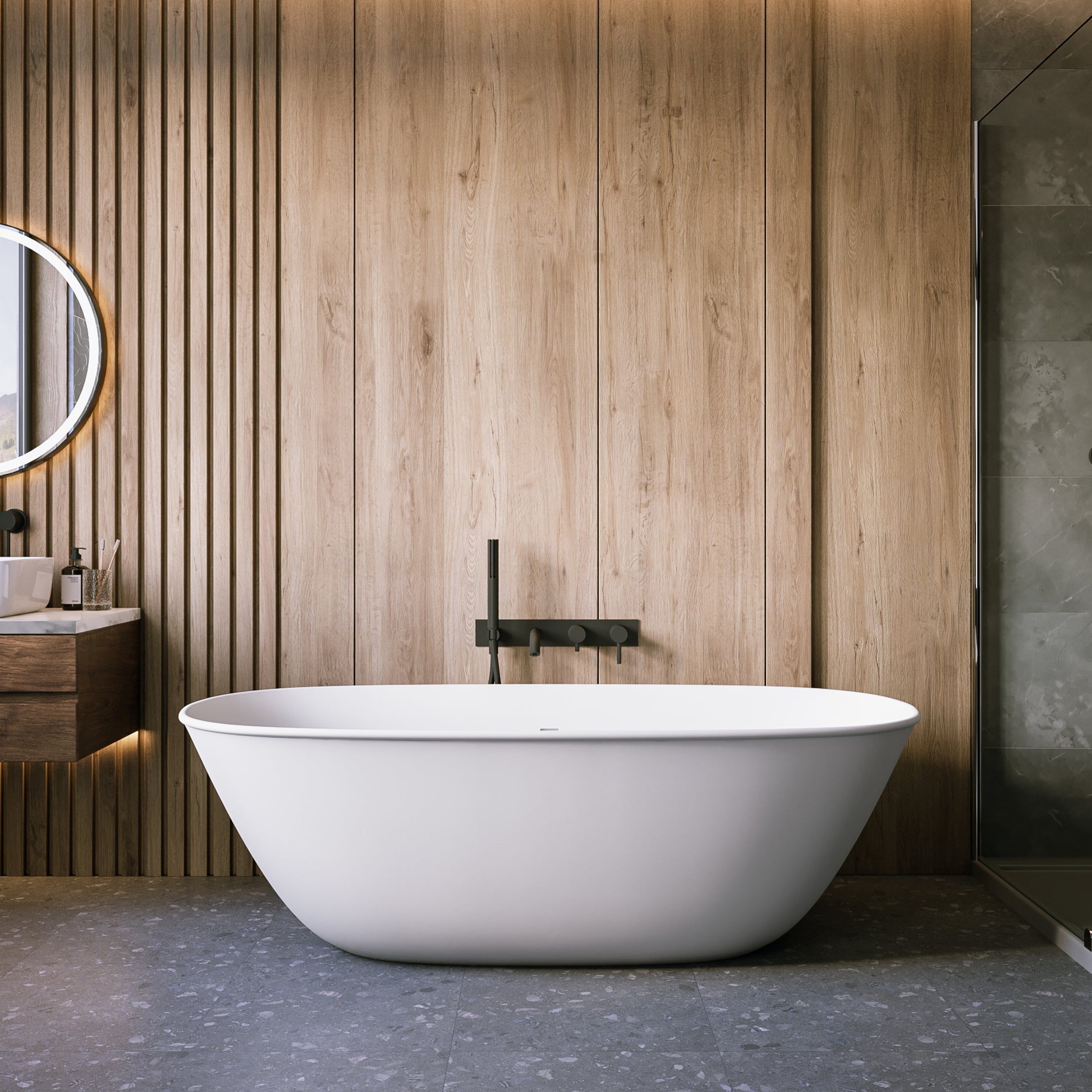 Narelle 63 Inch Resin Double Ended Tub | Alternative Image 01 | finish:Matte White