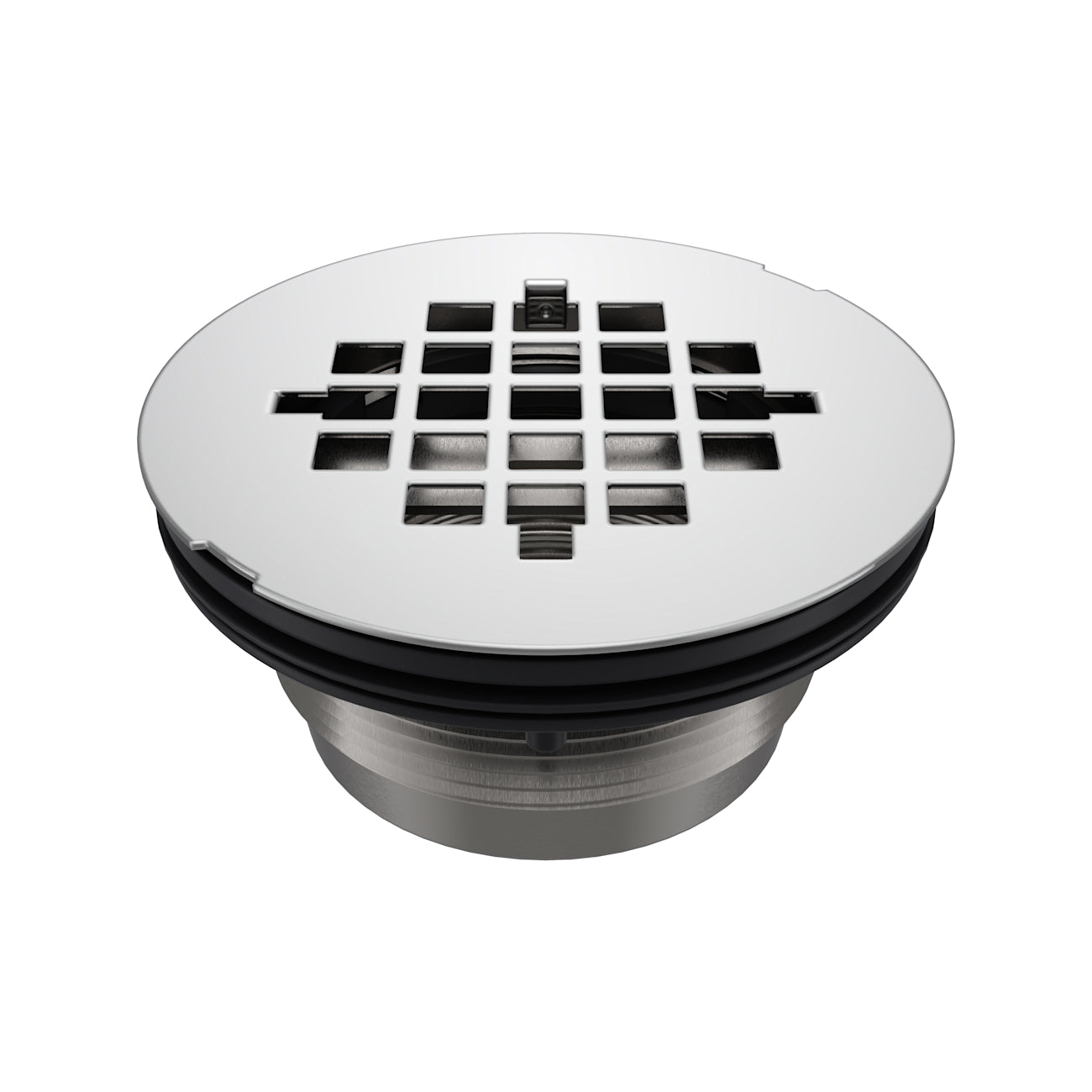 Round Shower Base Drain | Alternative Image 01 | finish:Chrome