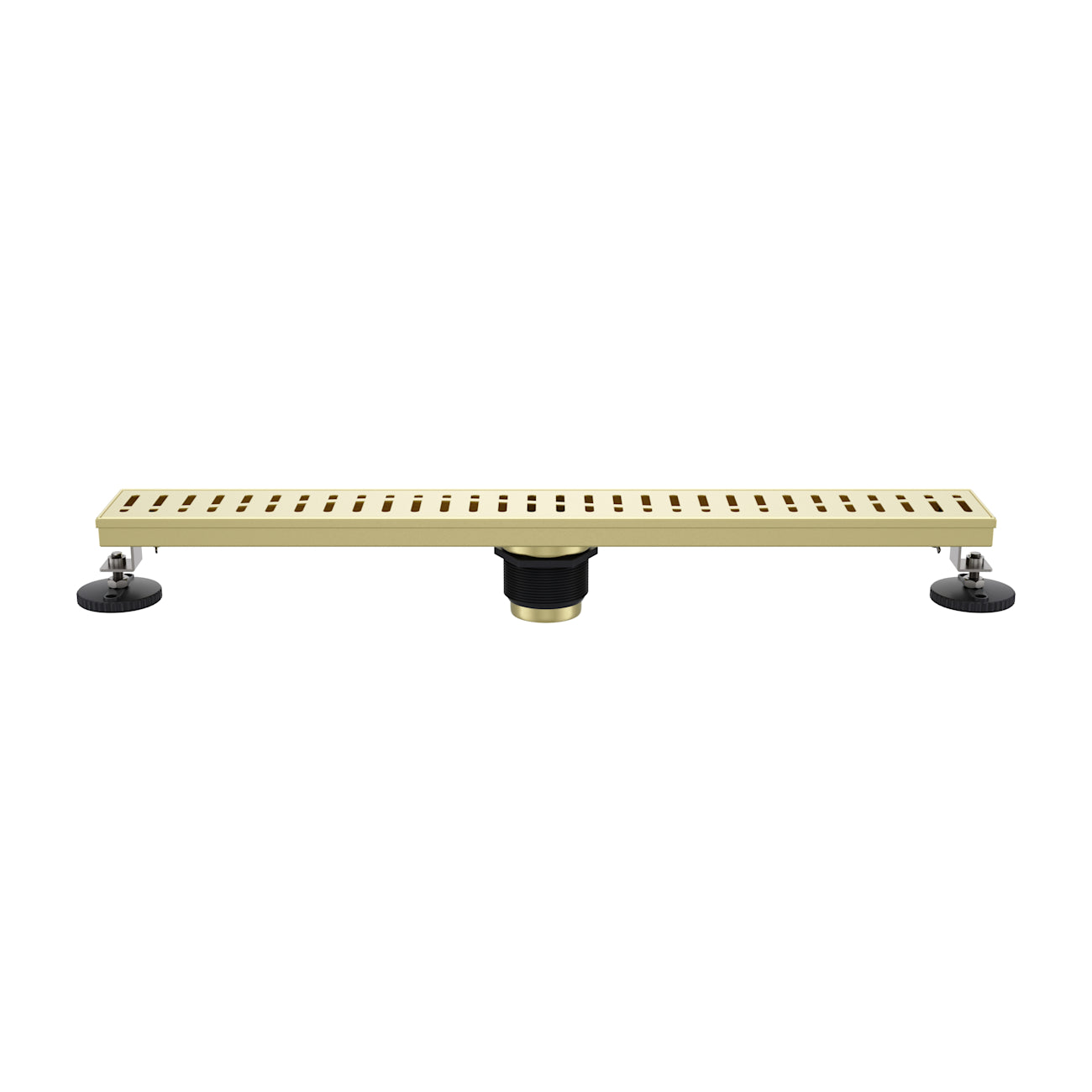 24 Inch Grated Linear Shower Drain | Alternative Image 01 | finish:Brushed Brass