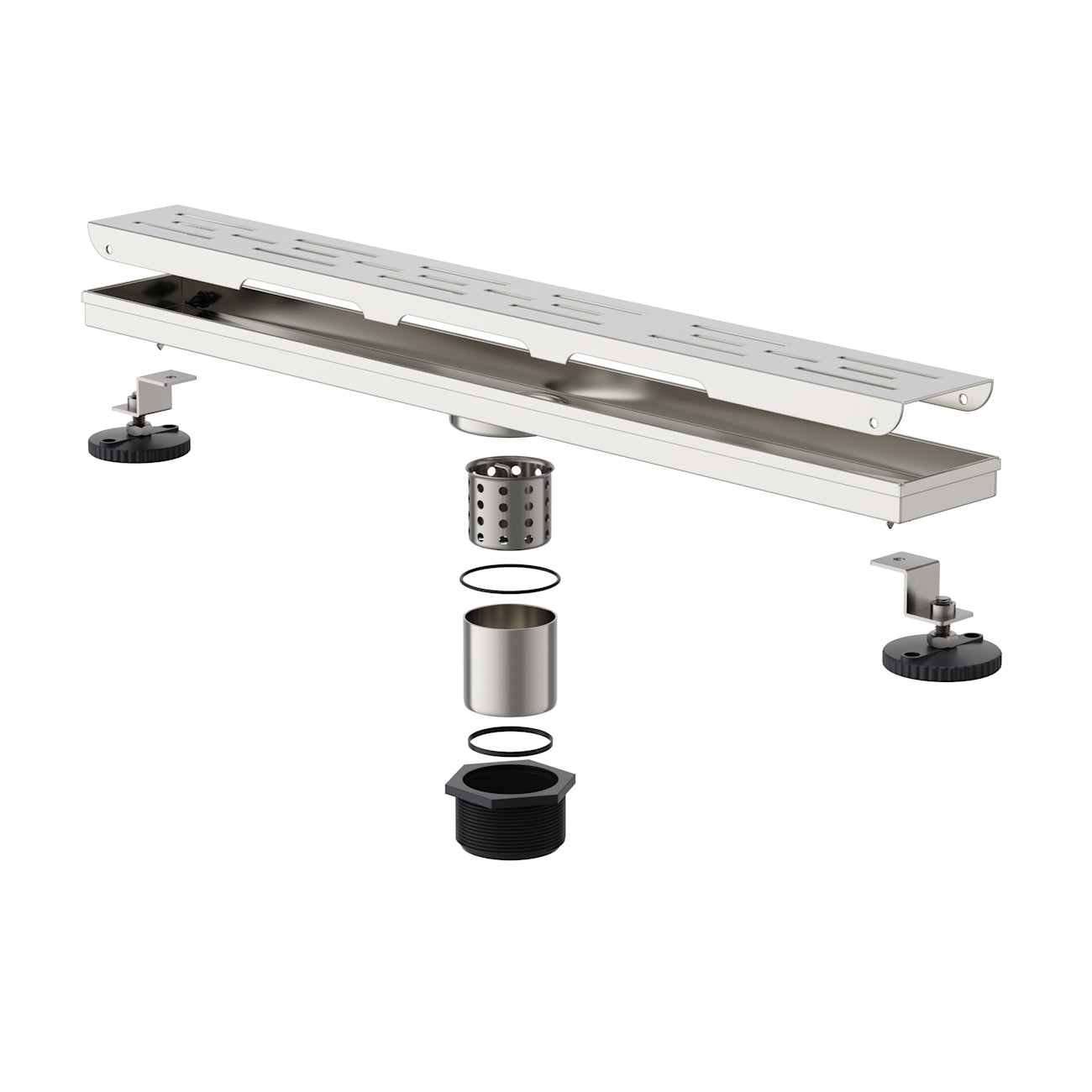 24 Inch Brickwork Linear Shower Drain | Alternative Image 06 | finish:Stainless Steel