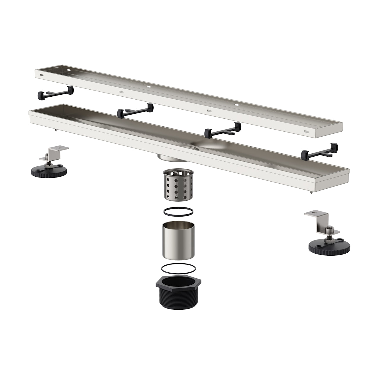 24 Inch Linear Tile Insert Shower Drain | Alternative Image 06 | finish:Stainless Steel