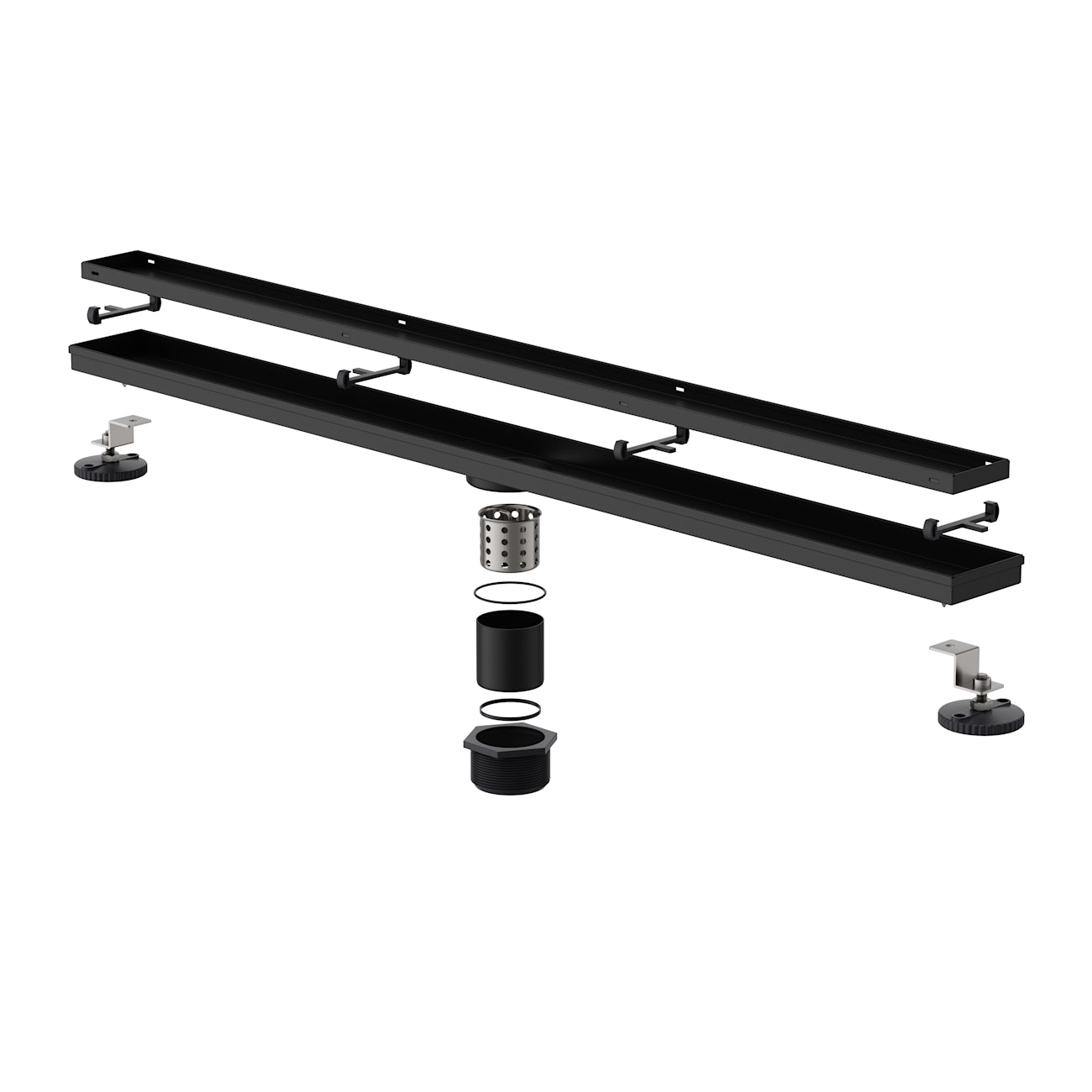 36 Inch Linear Tile Insert Shower Drain | Alternative Image 06 | finish:Matte Black