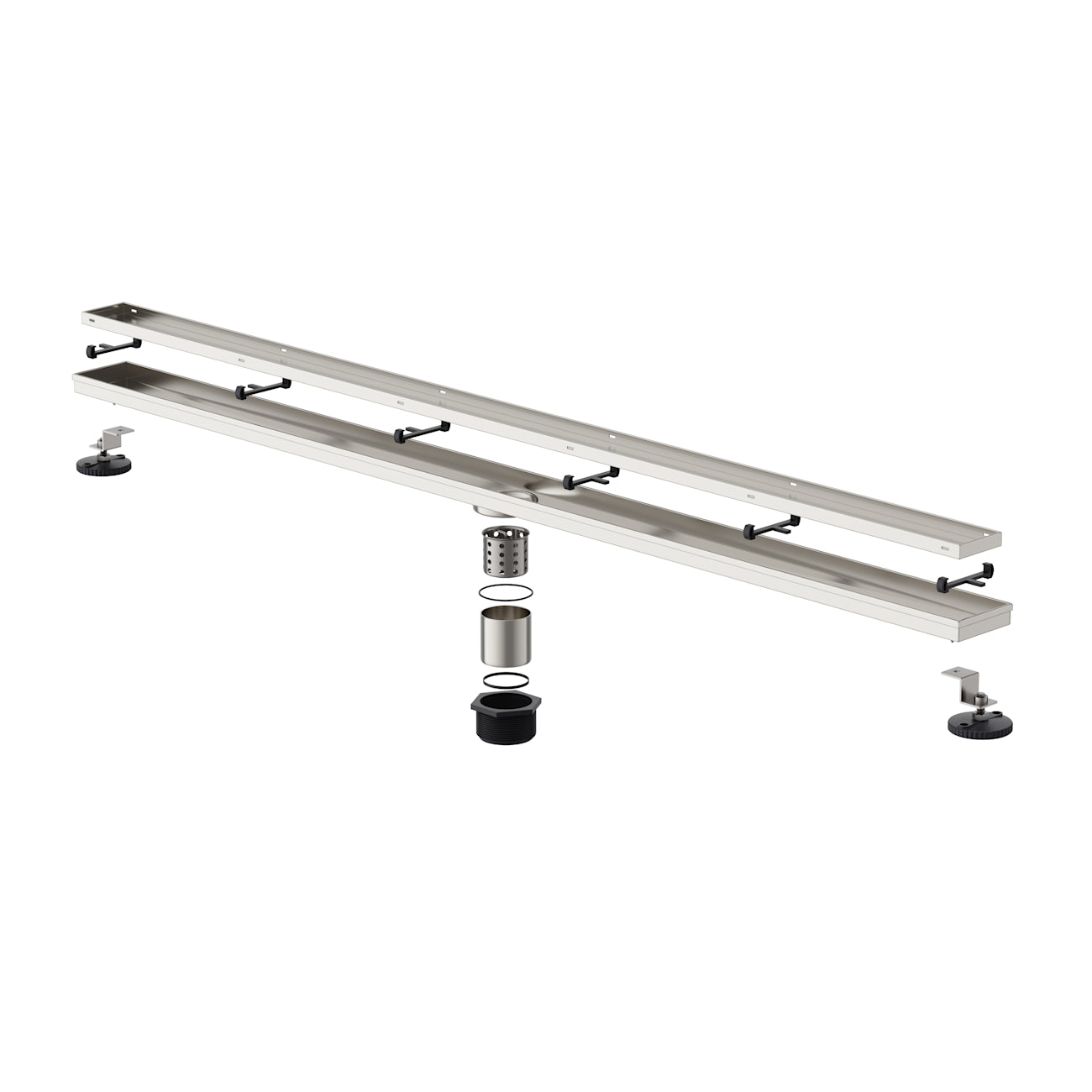 48 Inch Linear Tile Insert Shower Drain | Alternative Image 06 | finish:Stainless Steel