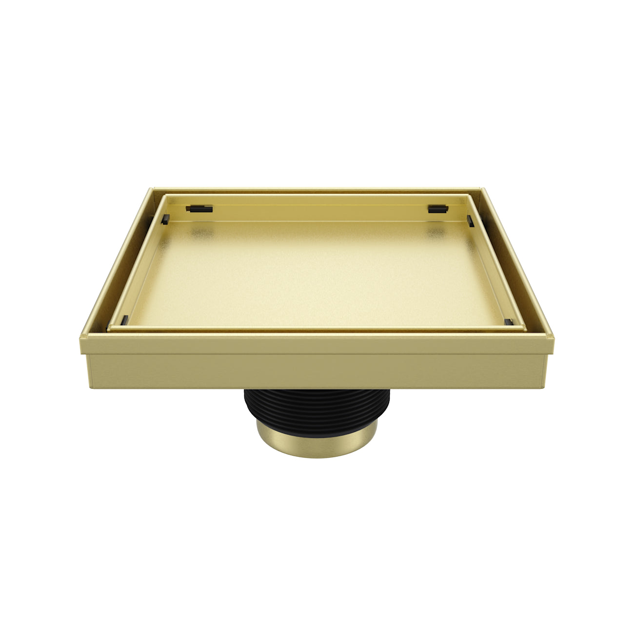 6 Inch Square Tile Insert Shower Drain | Alternative Image 01 | finish:Brushed Brass
