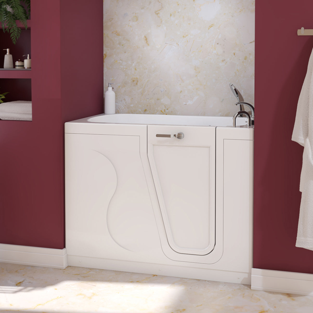 52 Inch Kennedy Acrylic Walk-In Tub - Right Door | Alternative Image 02 | drain location:Right