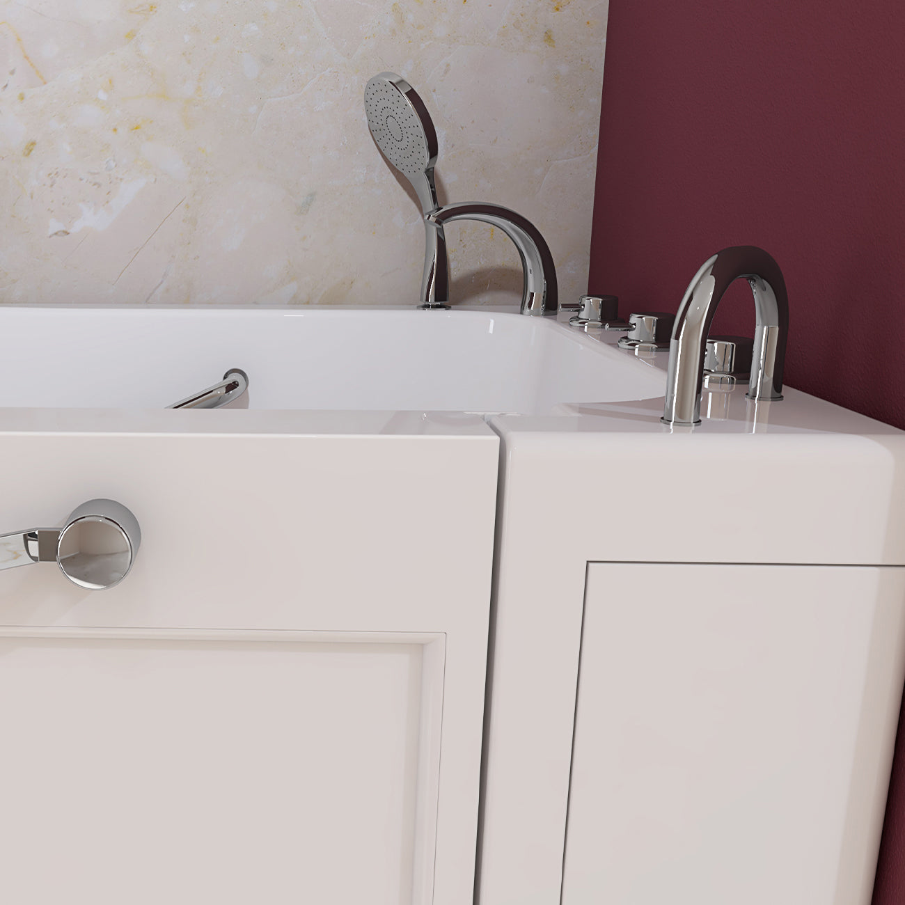 52 Inch Kennedy Acrylic Walk-In Tub - Right Door | Alternative Image 04 | drain location:Right