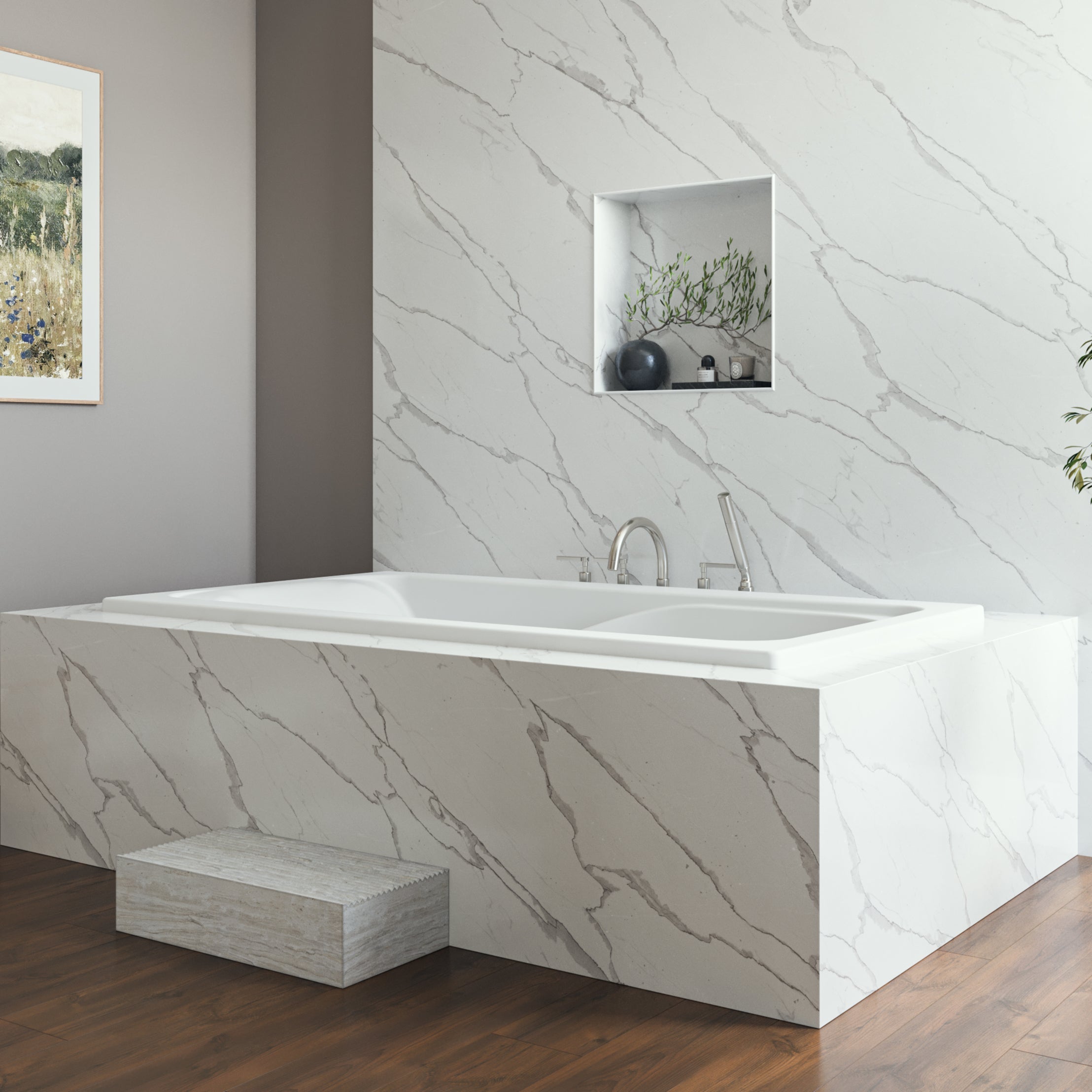 Brielle 72 x 42-Inch Drop-In Bathtub With Hydromassage System | Alternative Image 02