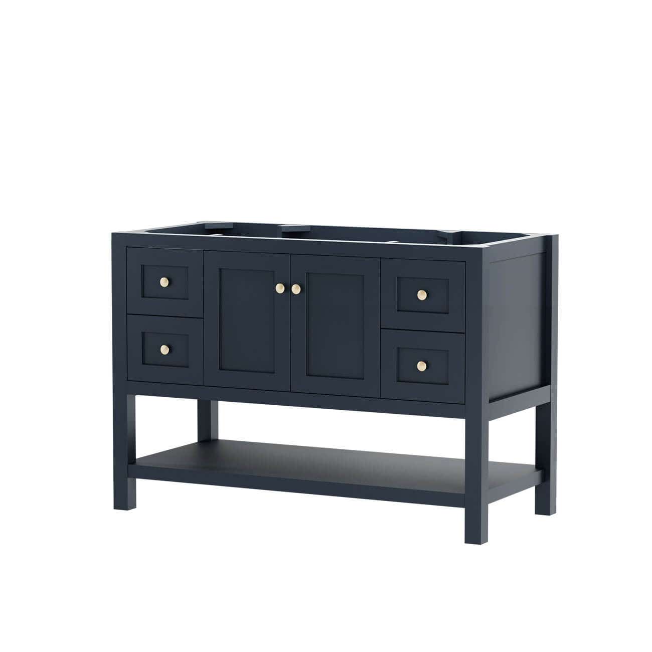 Carlow 48 Inch Modern Console Vanity-Navy Blue-No Top | Alternative Image 01 | countertop finish:No Top | sink installation type:None | faucet centers:None