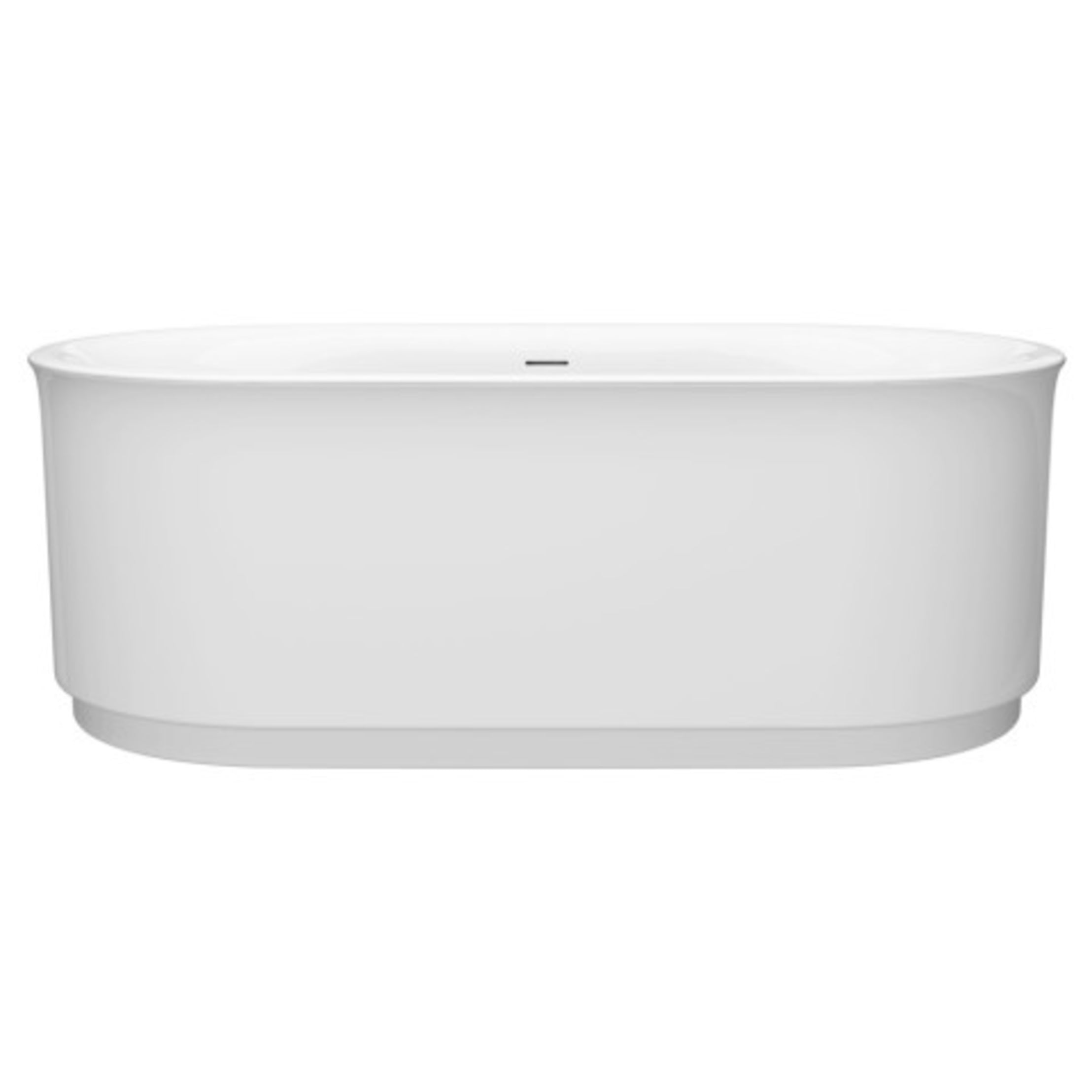 Elson 68 x 34-Inch Freestanding Bathtub Center Drain With Integrated Overflow | Alternative Image 01 | drain finish:Brushed Nickel