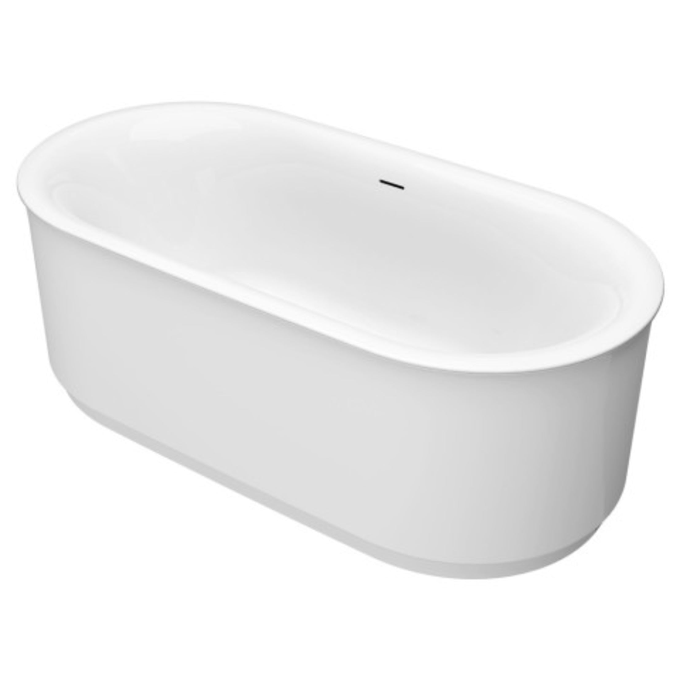 Elson 68 x 34-Inch Freestanding Bathtub Center Drain With Integrated Overflow | Alternative Image 03 | drain finish:Brushed Nickel
