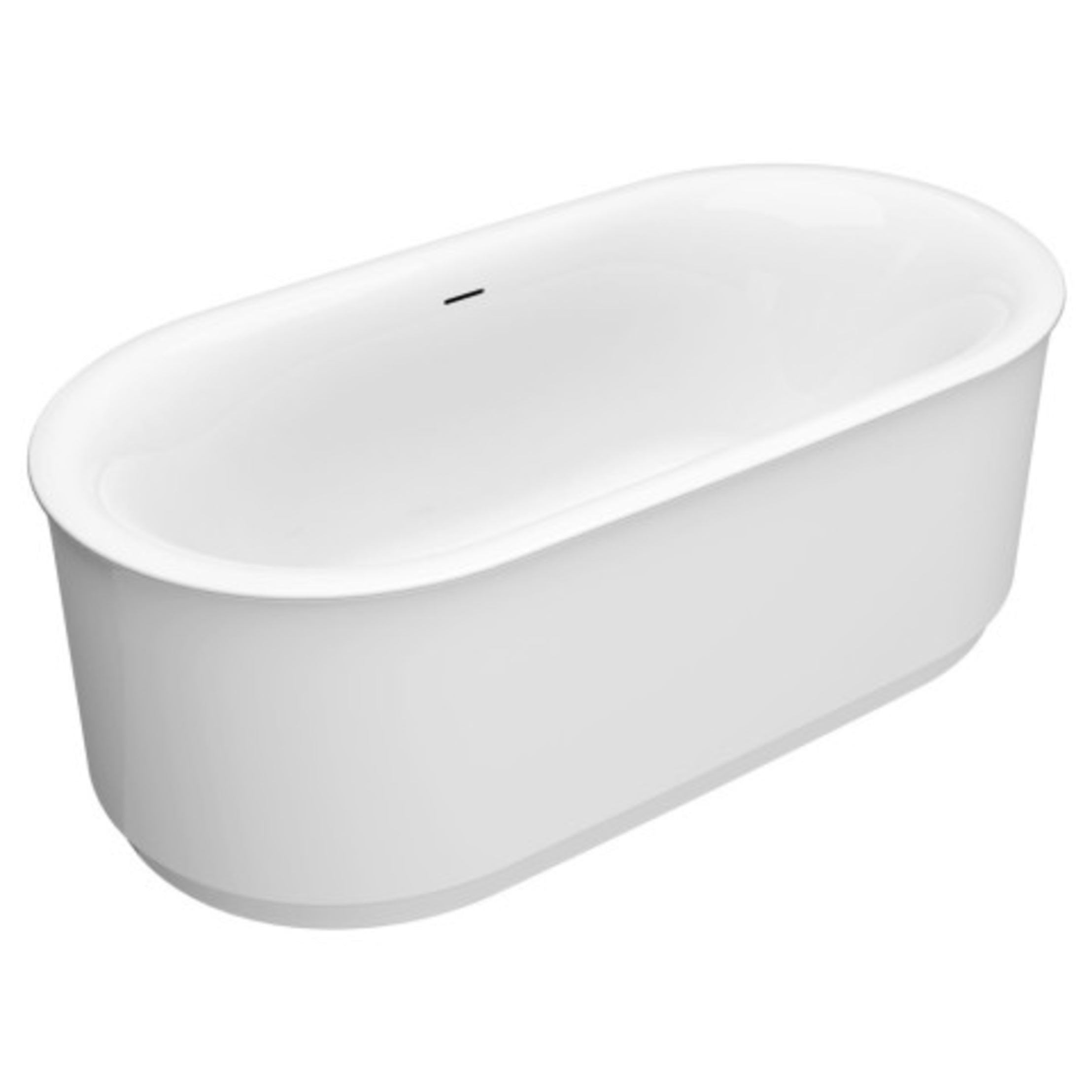 Elson 68 x 34-Inch Freestanding Bathtub Center Drain With Integrated Overflow | Alternative Image 02 | drain finish:Brushed Nickel