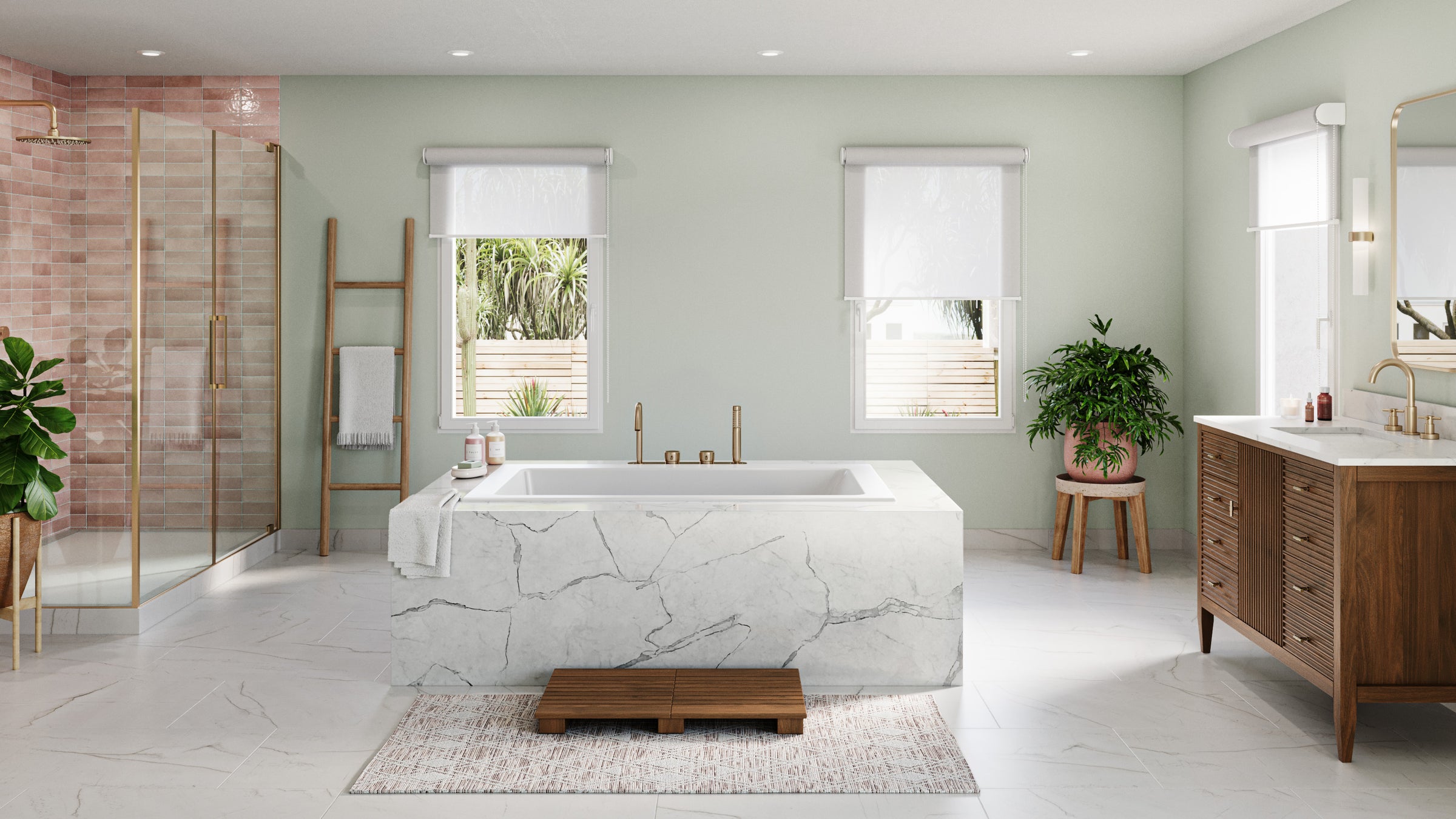 Ferren Drop-In Soaking Bathtub with Zero Edge