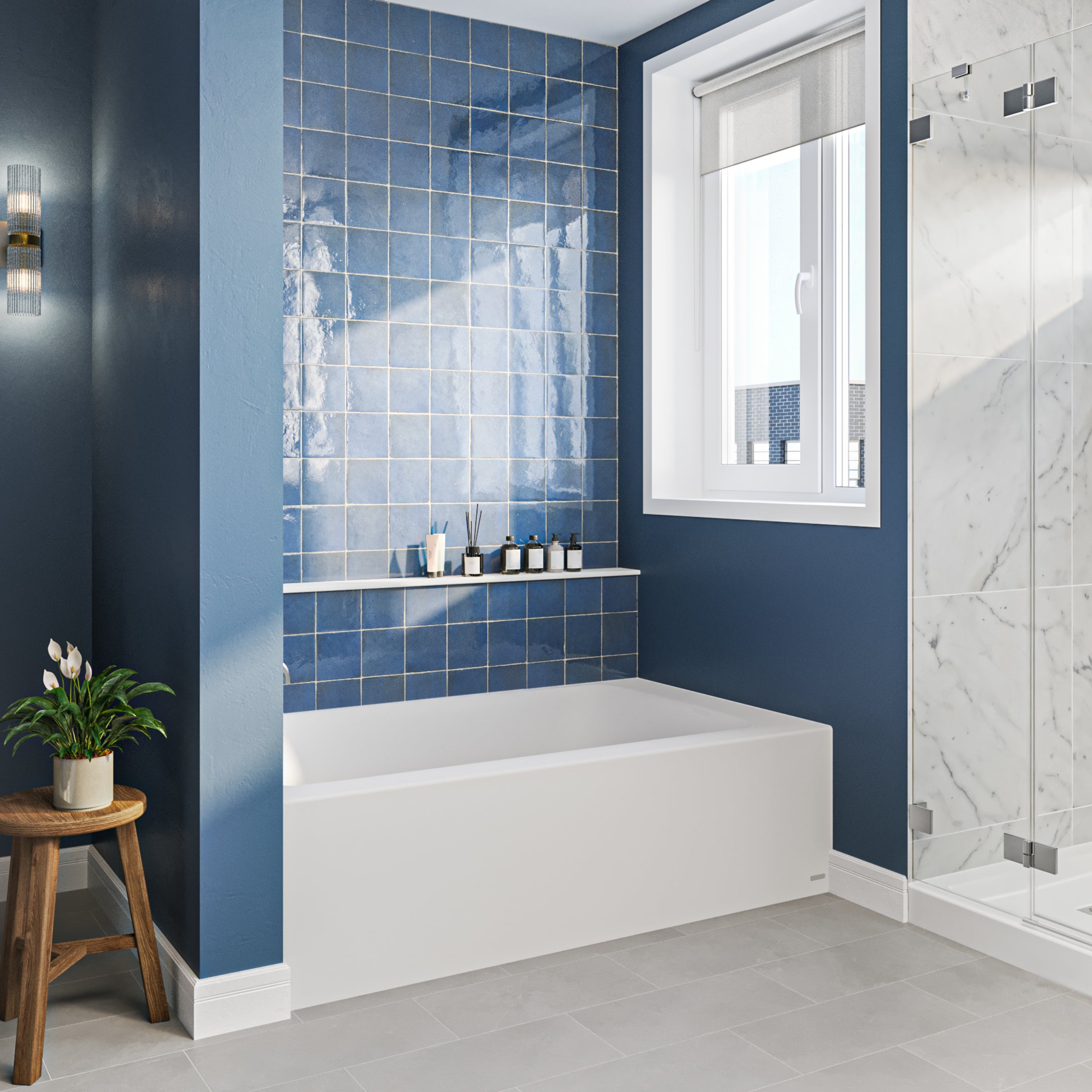 Kipton 60 x 30-Inch Integral Apron Bathtub With Left-Hand Drain | Alternative Image 02 | length:60 | drain location:Left