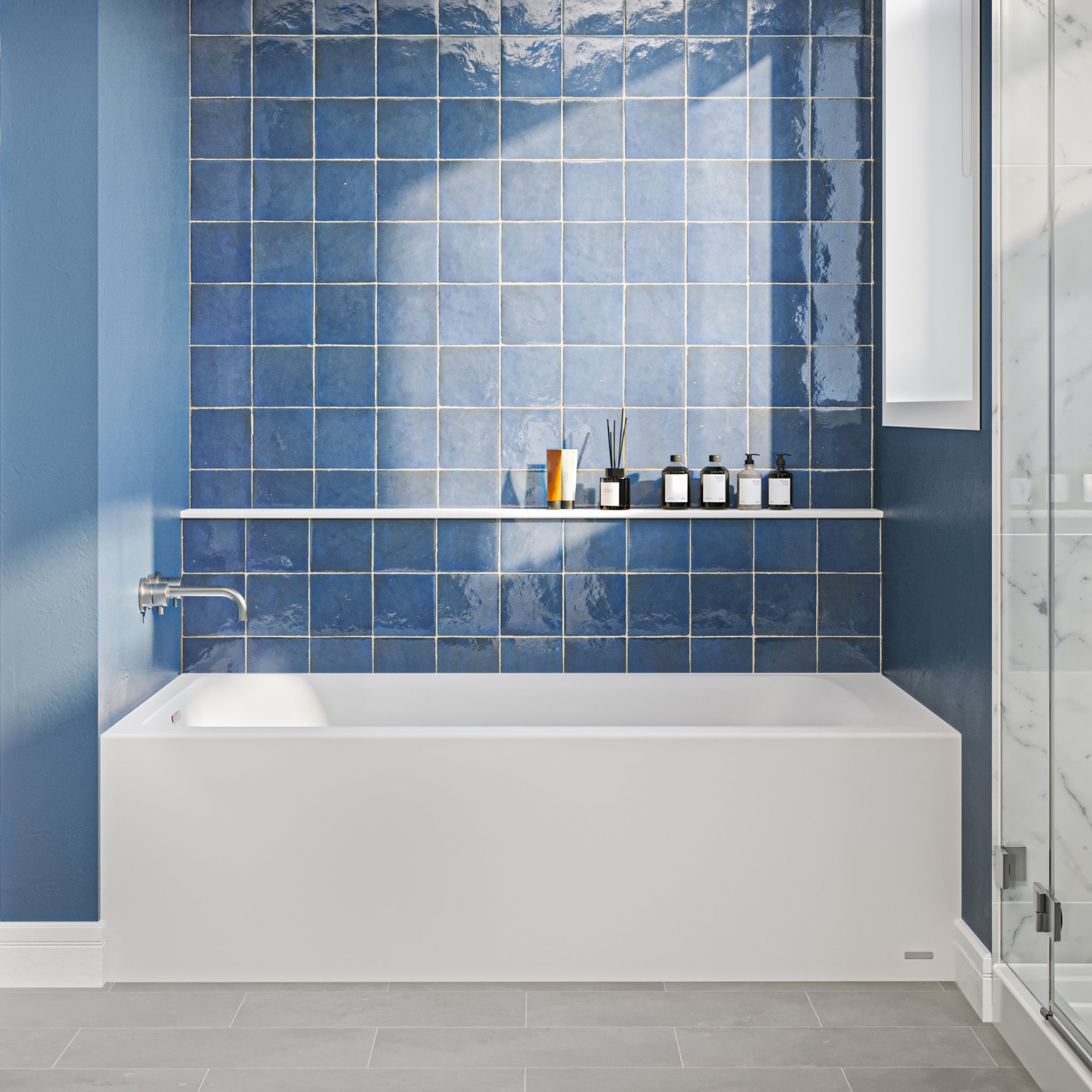 Kipton 60 x 36-Inch Integral Apron Bathtub With Left-Hand Drain | Alternative Image 01 | length:60 | drain location:Left