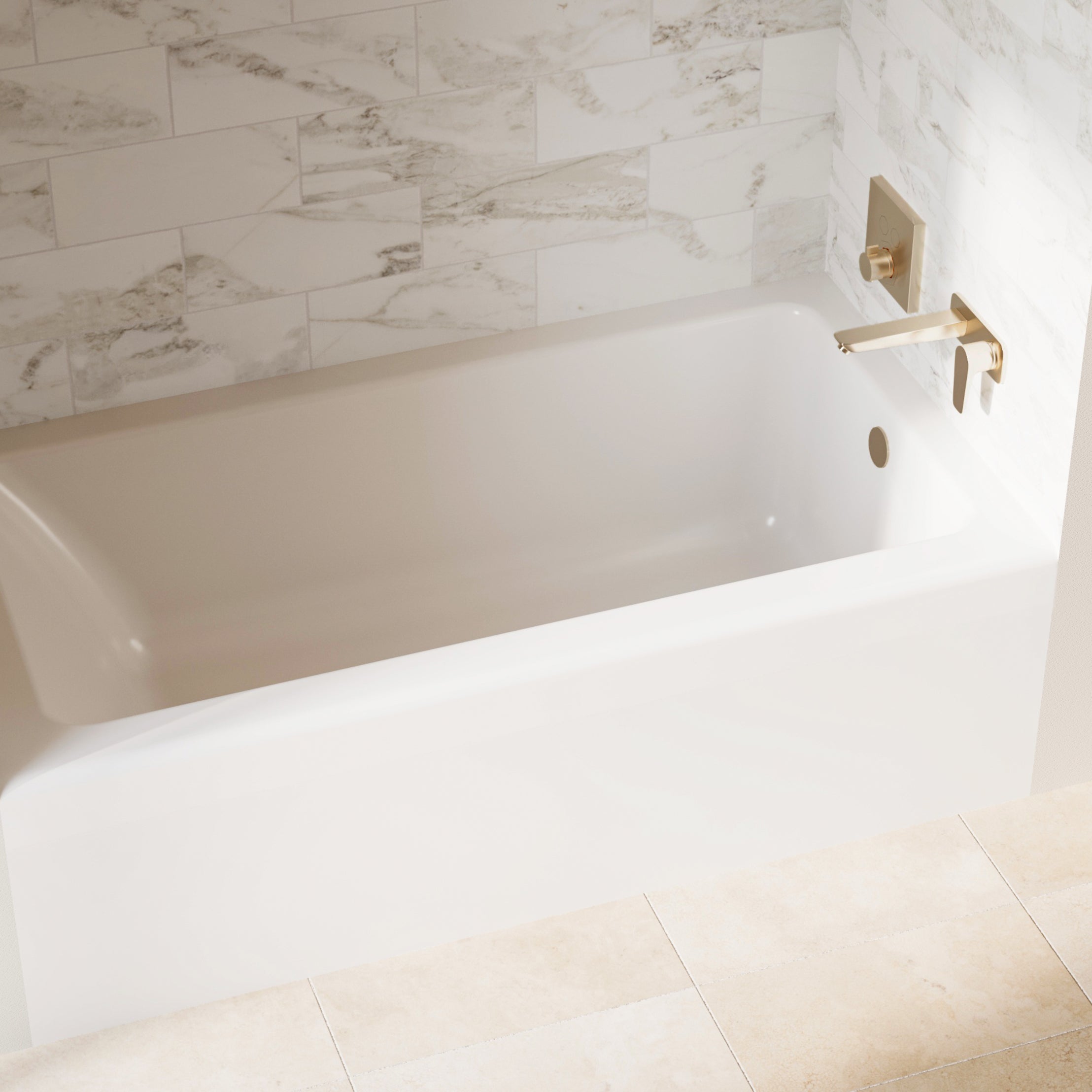 Laken 60 x 30-Inch Integral Apron Bathtub with Right-Hand Outlet | Alternative Image 03 | length:60 | drain location:Right