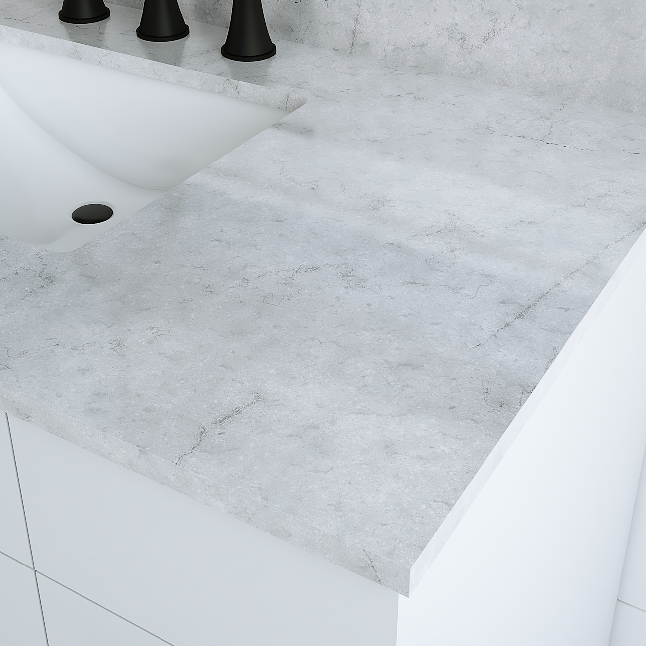Troy 42 Inch Modern Vanity with Rectangular Undermount Sink- White | Alternative Image 03 | finish:White | countertop finish:White Carrera Marble