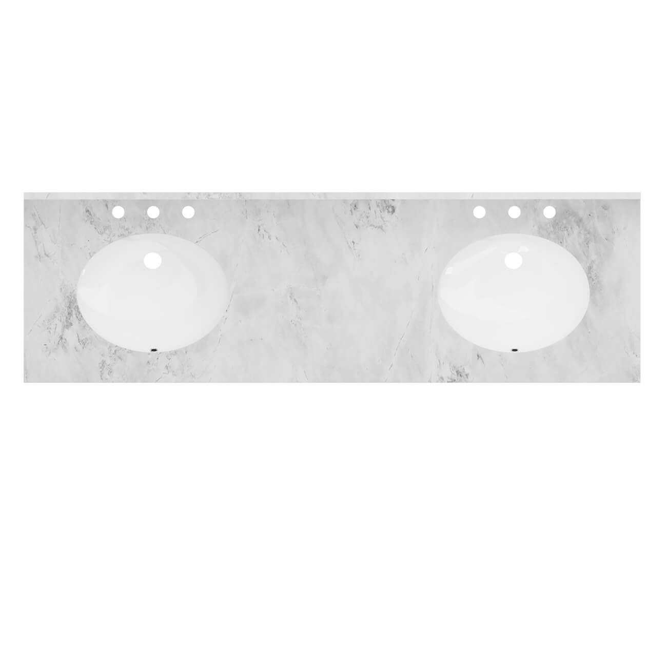 Wexler 72 Inch Solid Oak Bathroom Vanity | Alternative Image 05 | countertop finish:White Carrara Marble | sink style:Oval Undermount | faucet centers:8"