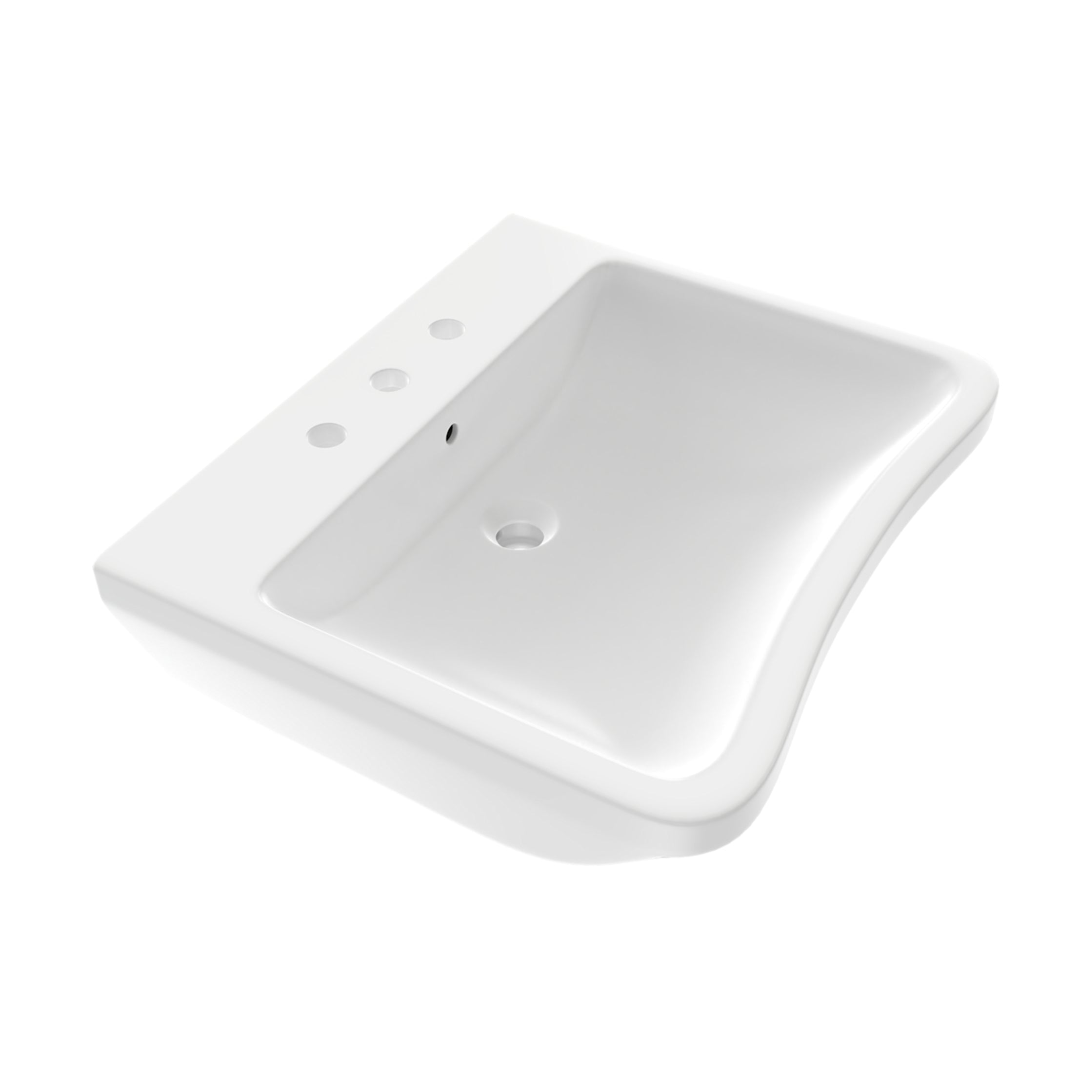 Lea 26 Inch Wall Mounted Bathroom ADA Sink | Alternative Image 02 | faucet centers:8"