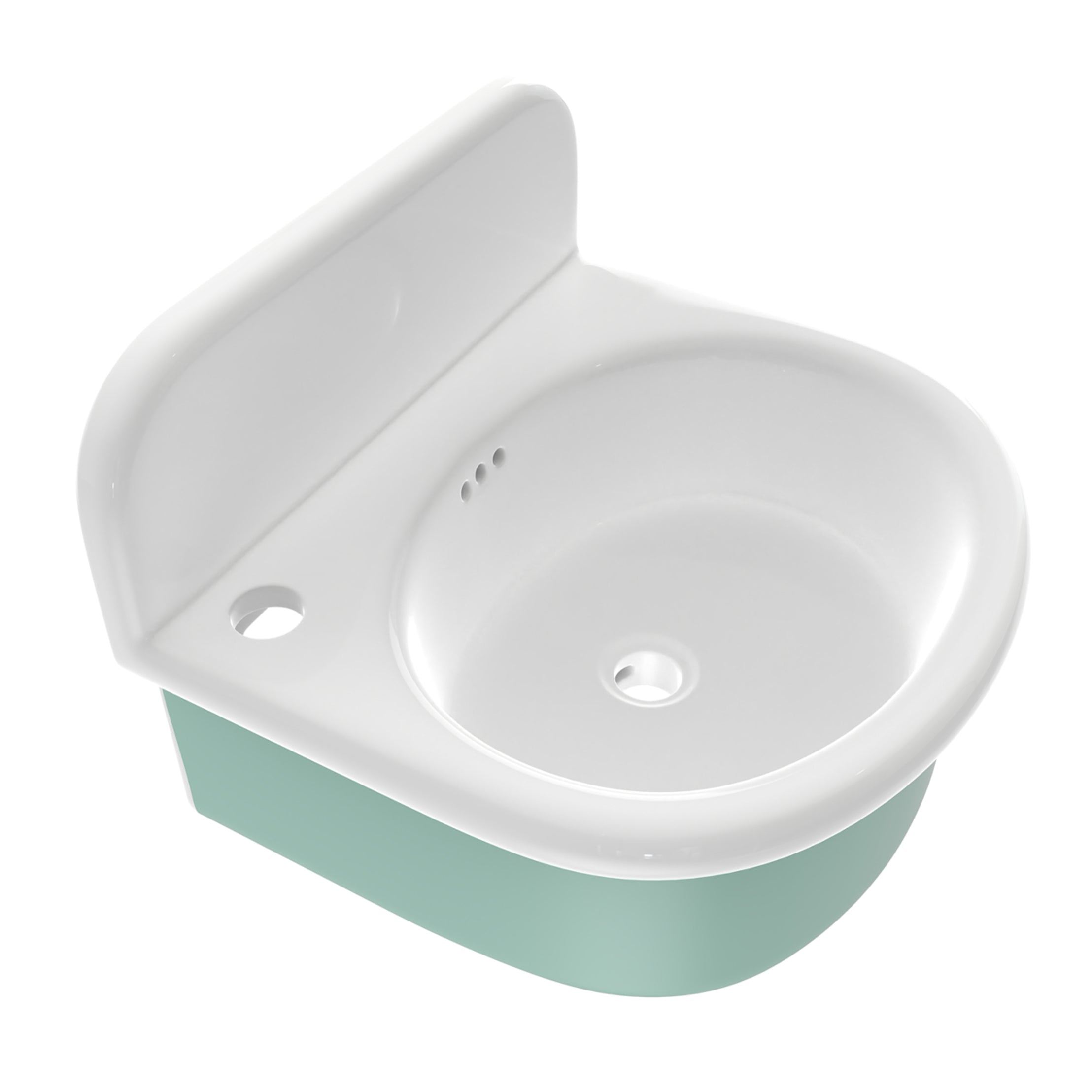 Hudson 20 Inch Wall Mounted Bathroom Sink | Alternative Image 02 | finish:Teal