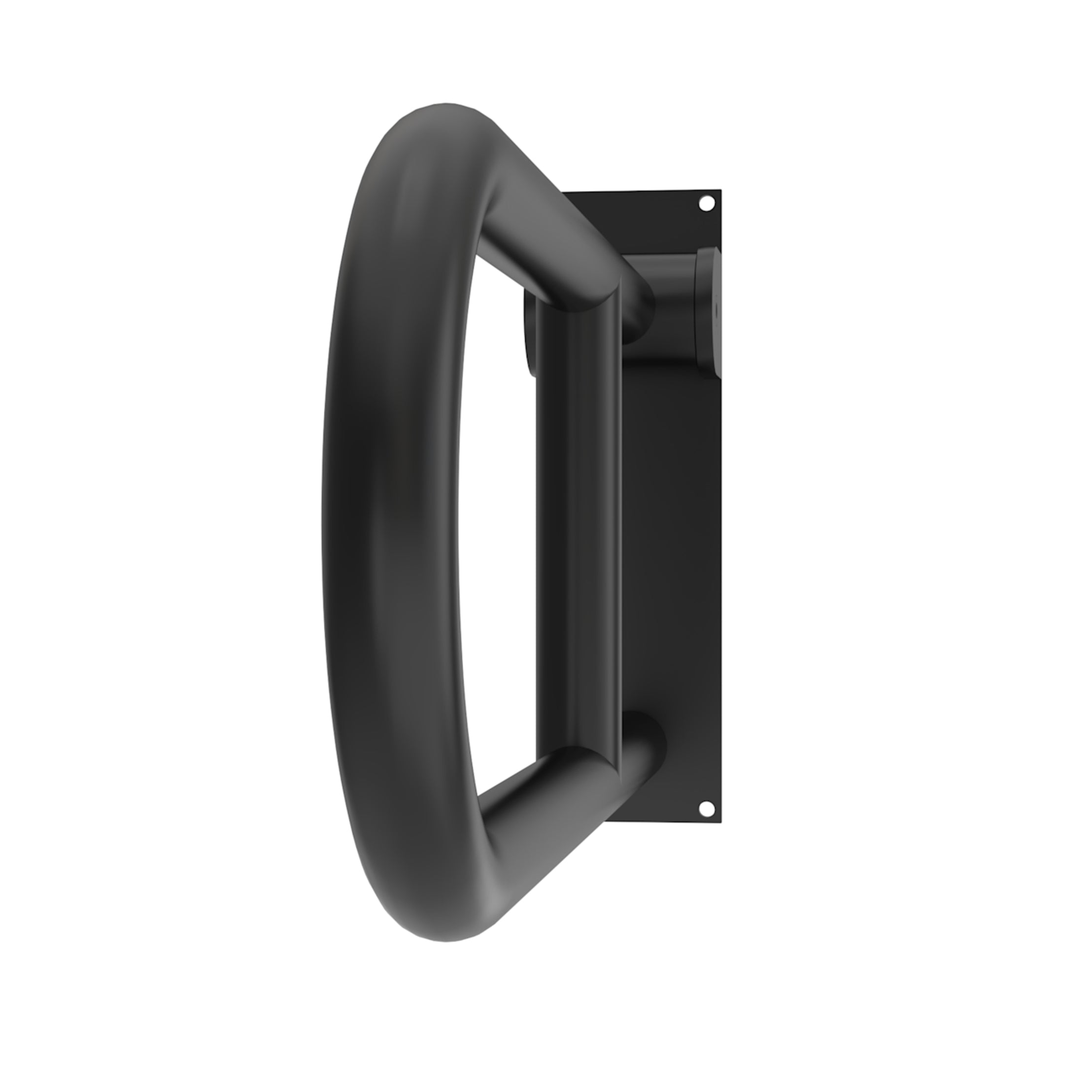 Custos 24 Inch, High Grade- Stainless Steel, Space Saving Flip Up Toilet Grab Bar - Matte Black | Alternative Image 01 | finish:Matte Black