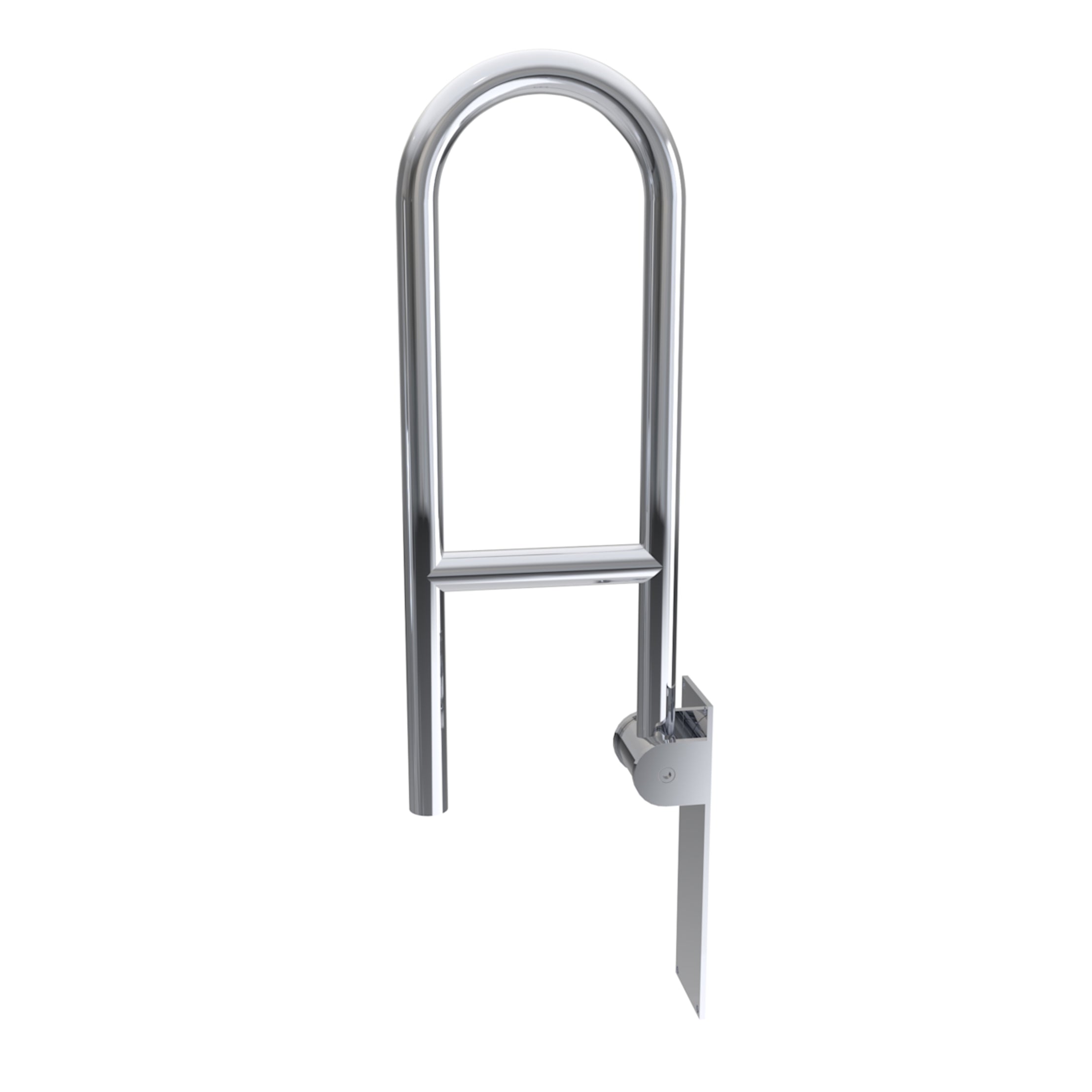 Custos 24 Inch, High Grade- Stainless Steel, Space Saving Flip Up Toilet Grab Bar - Chrome | Alternative Image 03 | finish:Chrome