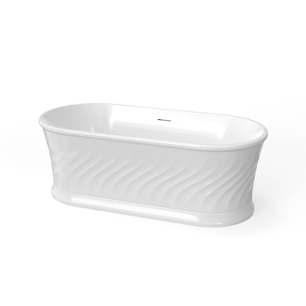 Vortelle 59-Inch Acrylic Double Ended Freestanding Tub | Alternative Image 03 | length:59 | drain finish:Polished Brass
