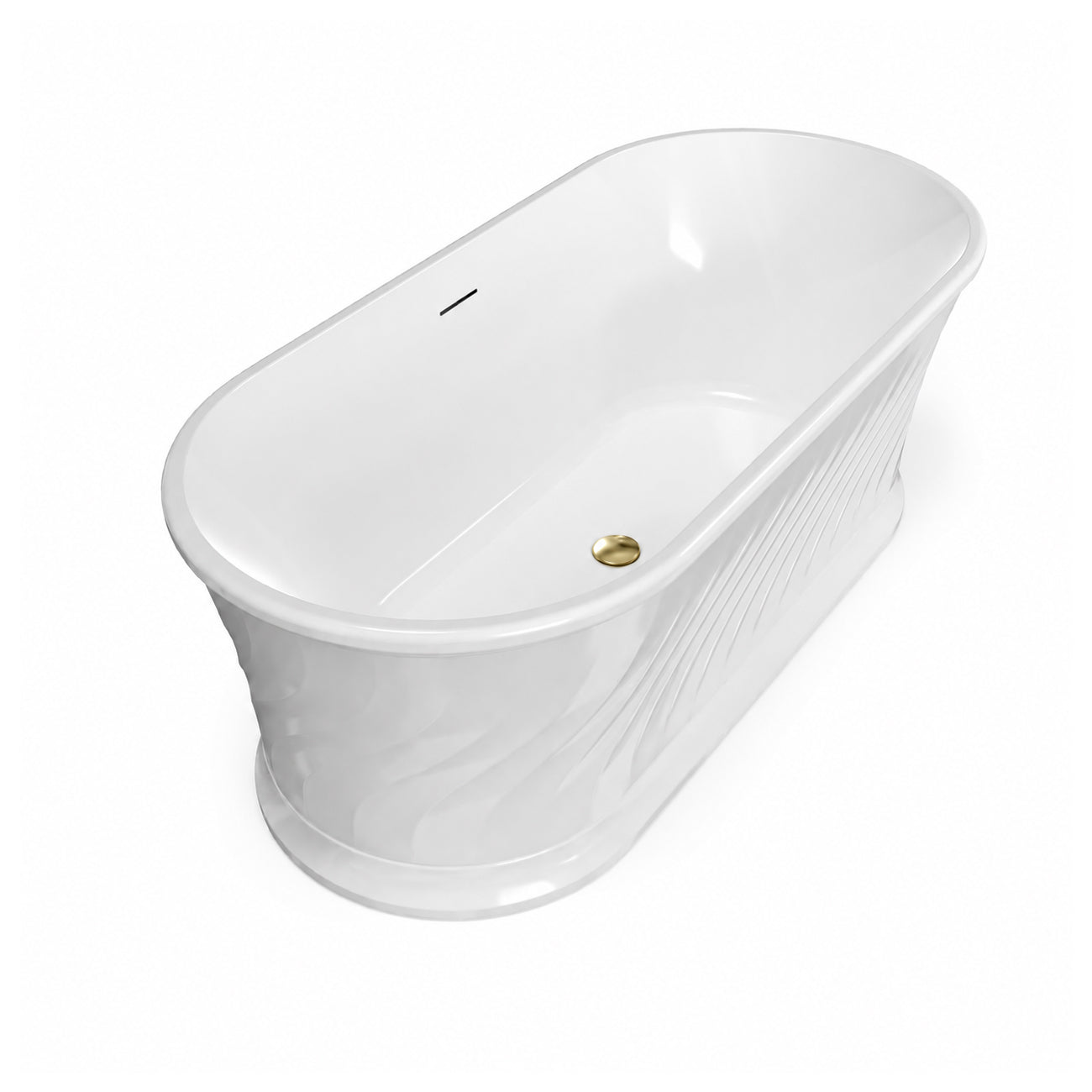 Vortelle 59-Inch Acrylic Double Ended Freestanding Tub | Alternative Image 04 | length:59 | drain finish:Polished Brass