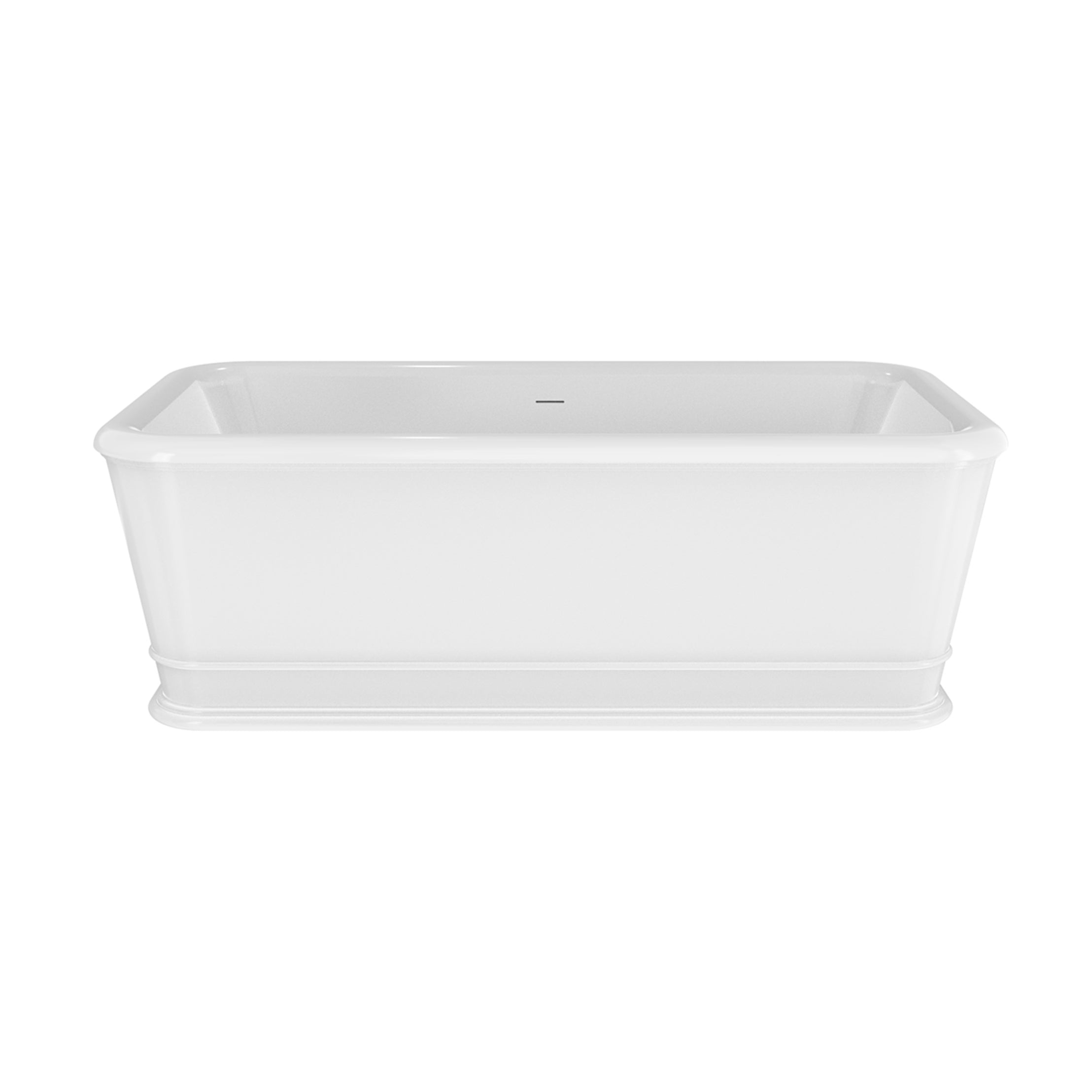 Atticus 71 Inch Resin Double Ended Freestanding Bathtub - No Faucet Drillings - Gloss White Finish | Alternative Image 02 | finish:Gloss White