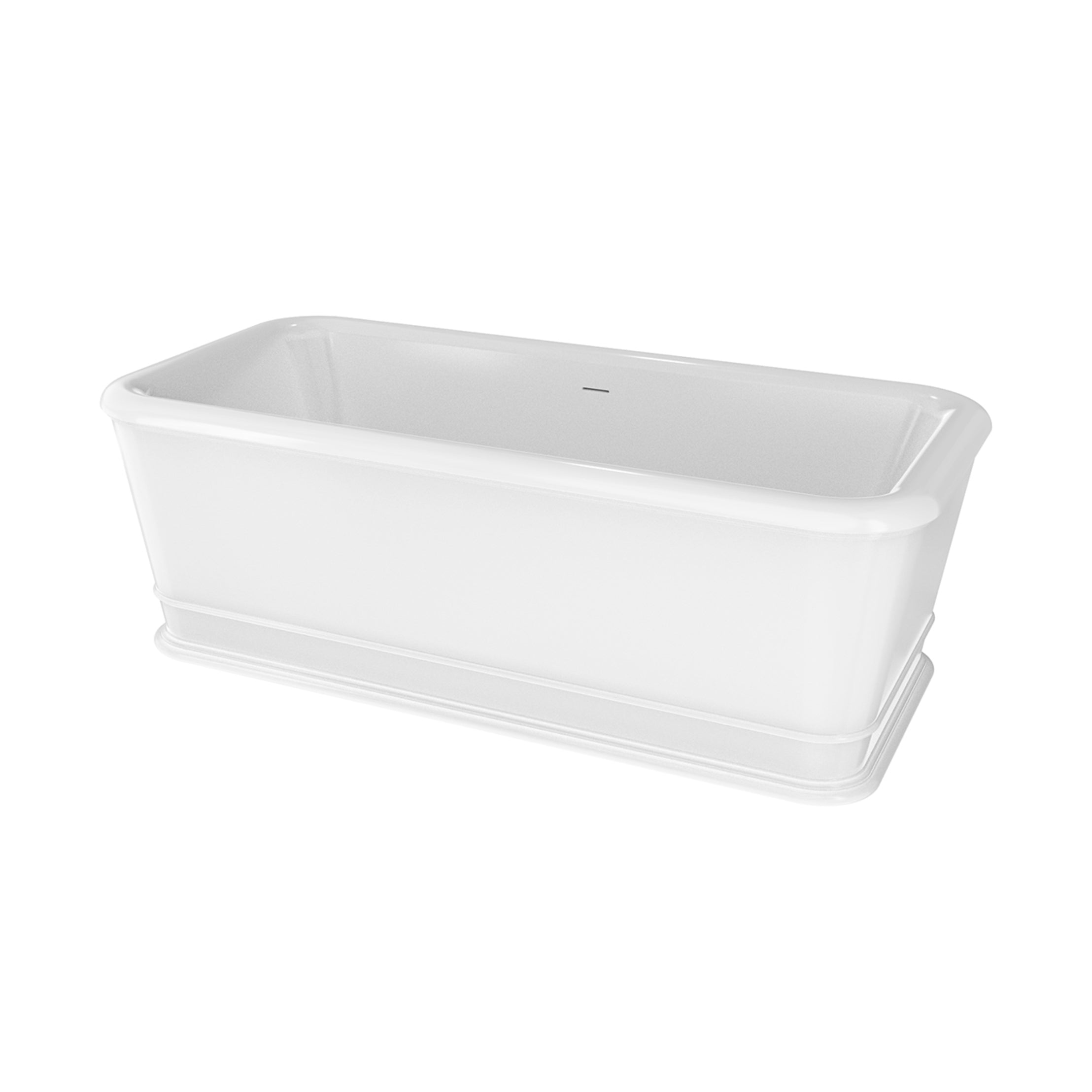 Atticus 71 Inch Resin Double Ended Freestanding Bathtub - No Faucet Drillings - Gloss White Finish | Alternative Image 03 | finish:Gloss White